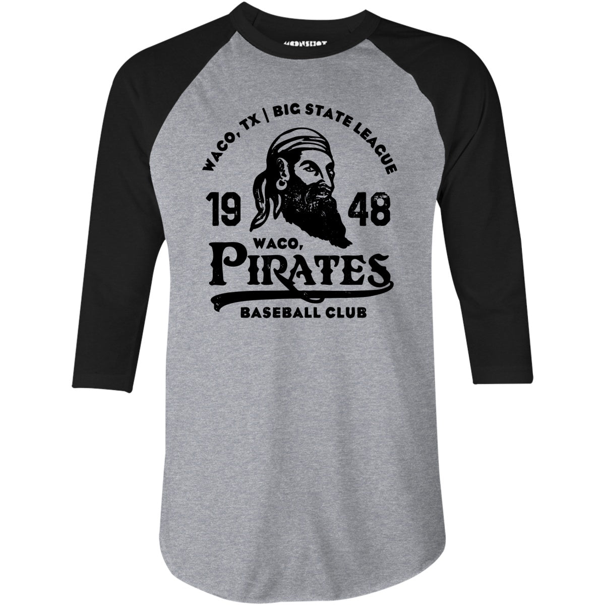 Waco Pirates - Texas - Vintage Defunct Baseball Teams - 3/4 Sleeve Raglan T-Shirt