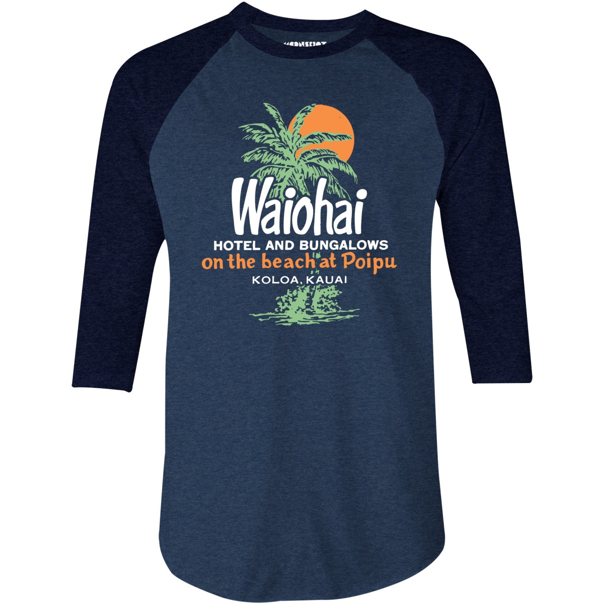 Waiohai Hotel and Bungalows - Kauai, Hawaii - Vintage - 3/4 Sleeve Raglan T-Shirt