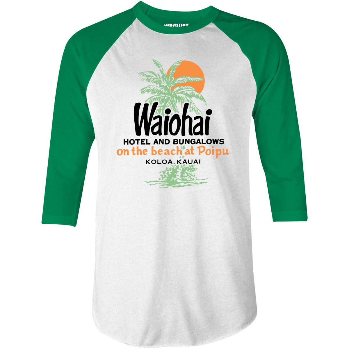 Waiohai Hotel and Bungalows - Kauai, Hawaii - Vintage - 3/4 Sleeve Raglan T-Shirt