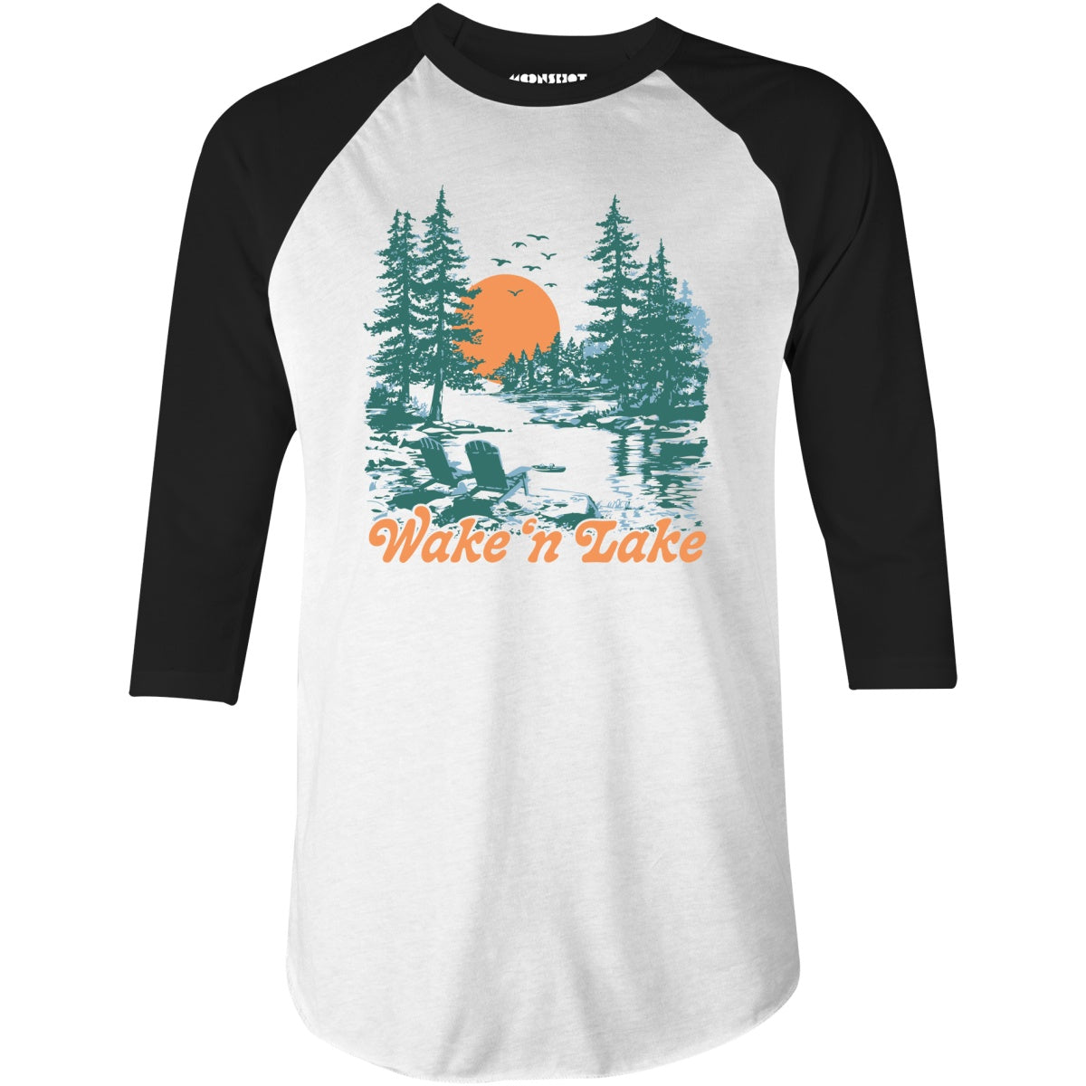 Wake 'n Lake - 3/4 Sleeve Raglan T-Shirt
