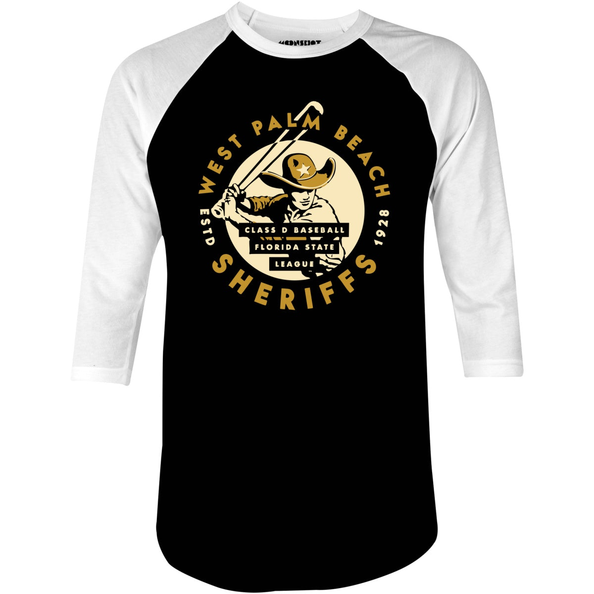 West Palm Beach Sheriffs - Florida - Vintage Defunct Baseball Teams - 3/4 Sleeve Raglan T-Shirt