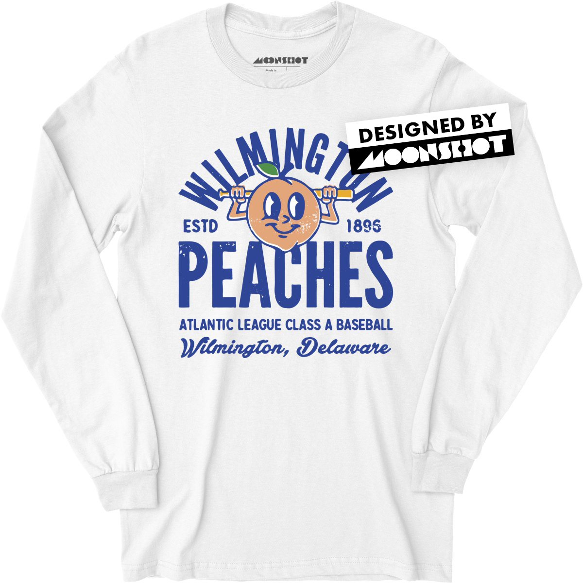 Wilmington Peaches - Delaware - Vintage Defunct Baseball Teams - Long Sleeve T-Shirt