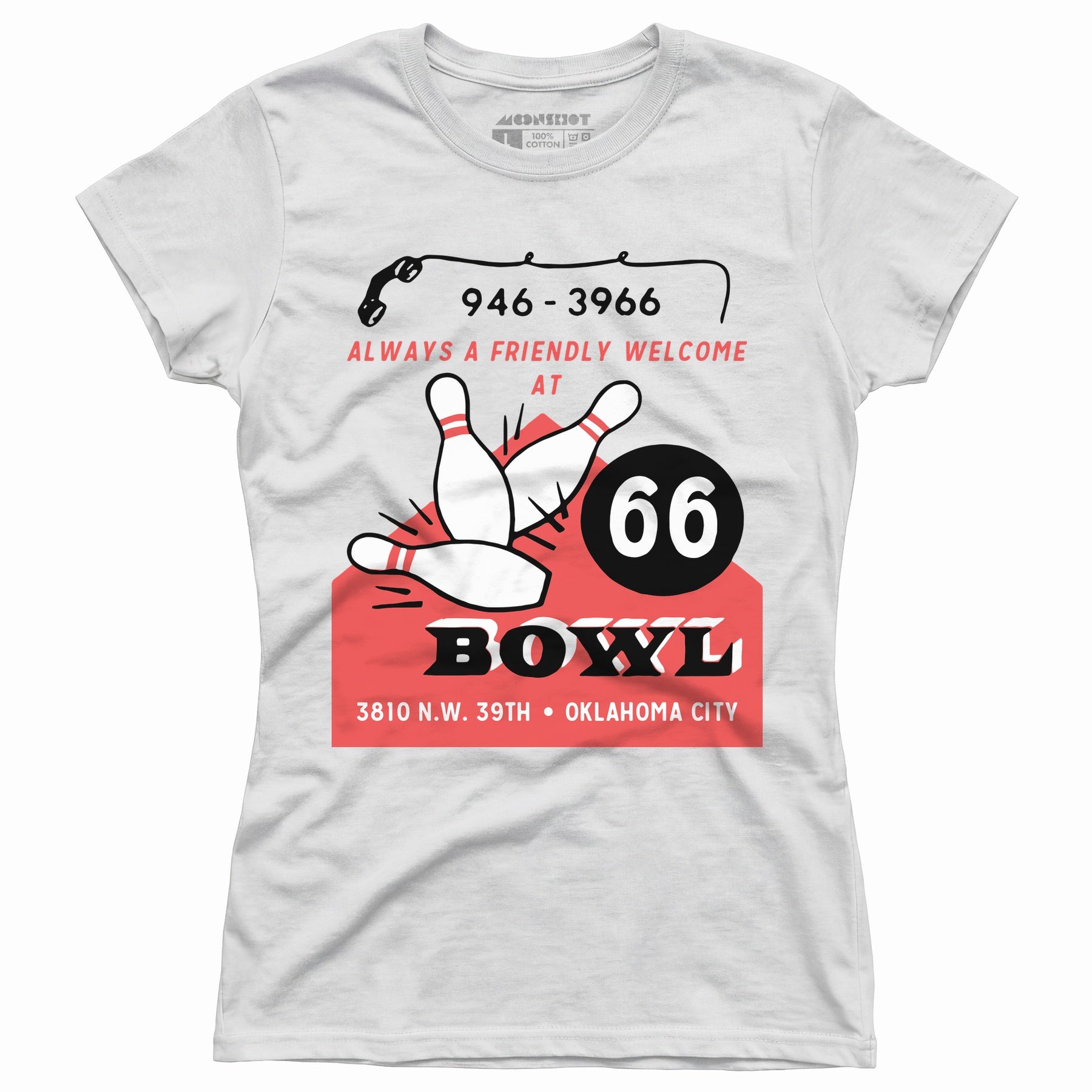 66 Bowl - Oklahoma City, OK - Vintage Bowling Alley - Women's T-Shirt