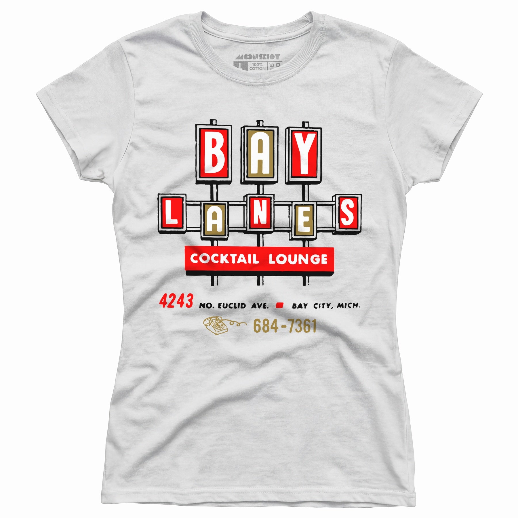 Bay Lanes - Bay City, MI - Vintage Bowling Alley - Women's T-Shirt