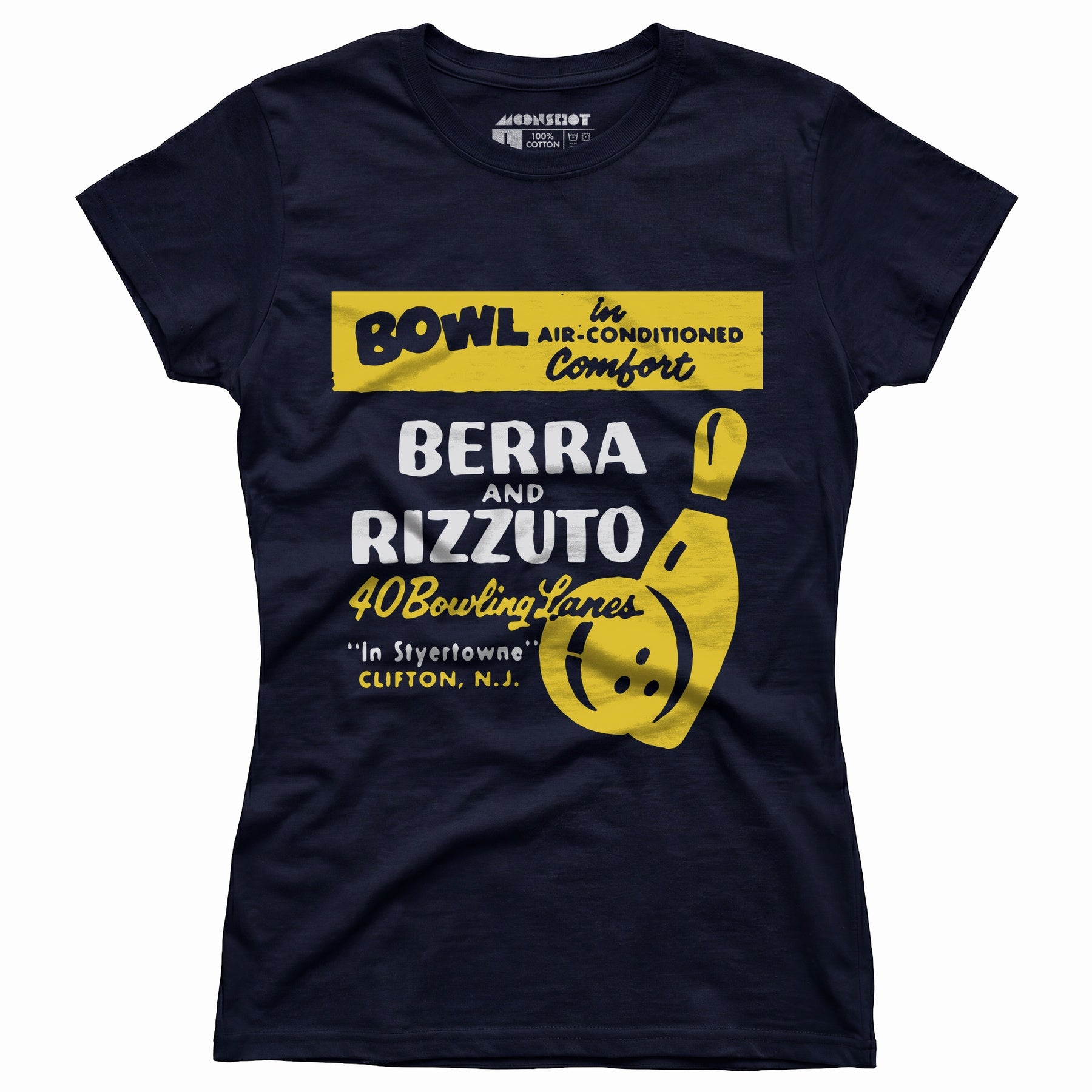 Berra and Rizzuto - Clifton, NJ - Vintage Bowling Alley - Women's T-Shirt