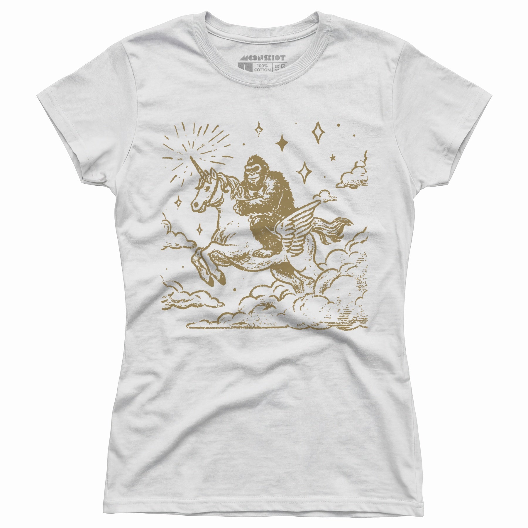 Bigfoot Riding On a Unicorn - Women's T-Shirt