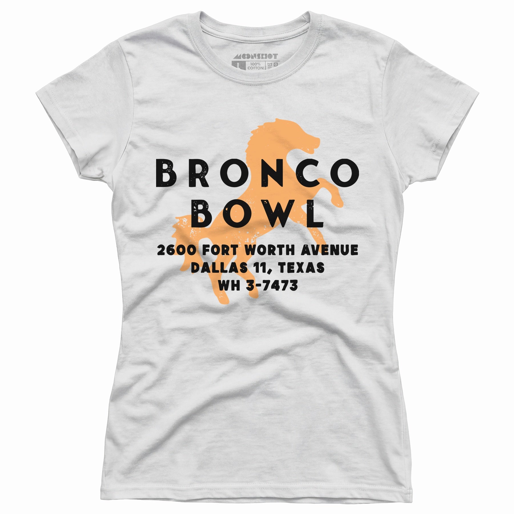 Bronco Bowl - Dallas, TX - Vintage Bowling Alley - Women's T-Shirt