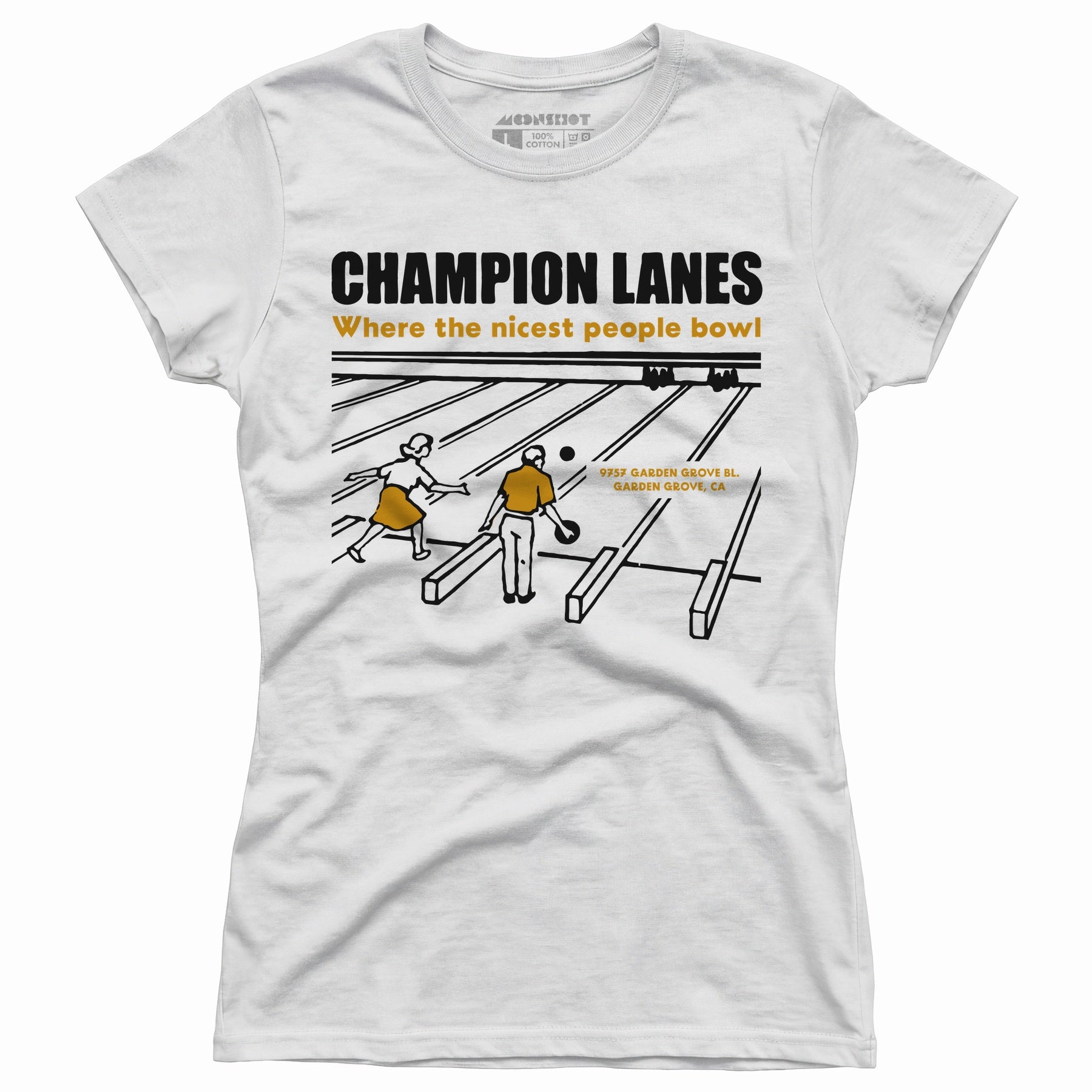Champion Lanes - Garden Grove, CA - Vintage Bowling Alley - Women's T-Shirt