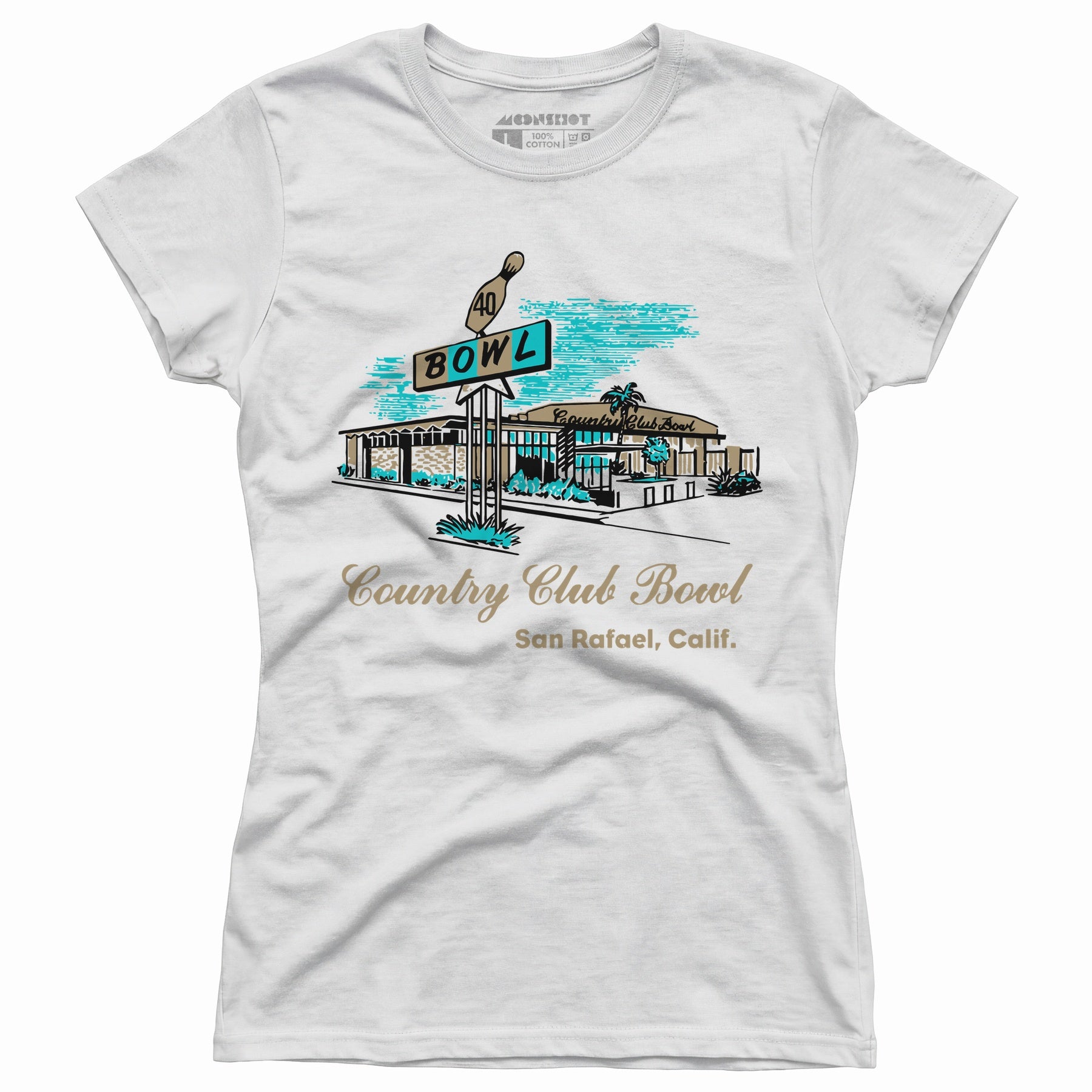 Country Club Bowl - San Rafael, CA - Vintage Bowling Alley - Women's T-Shirt