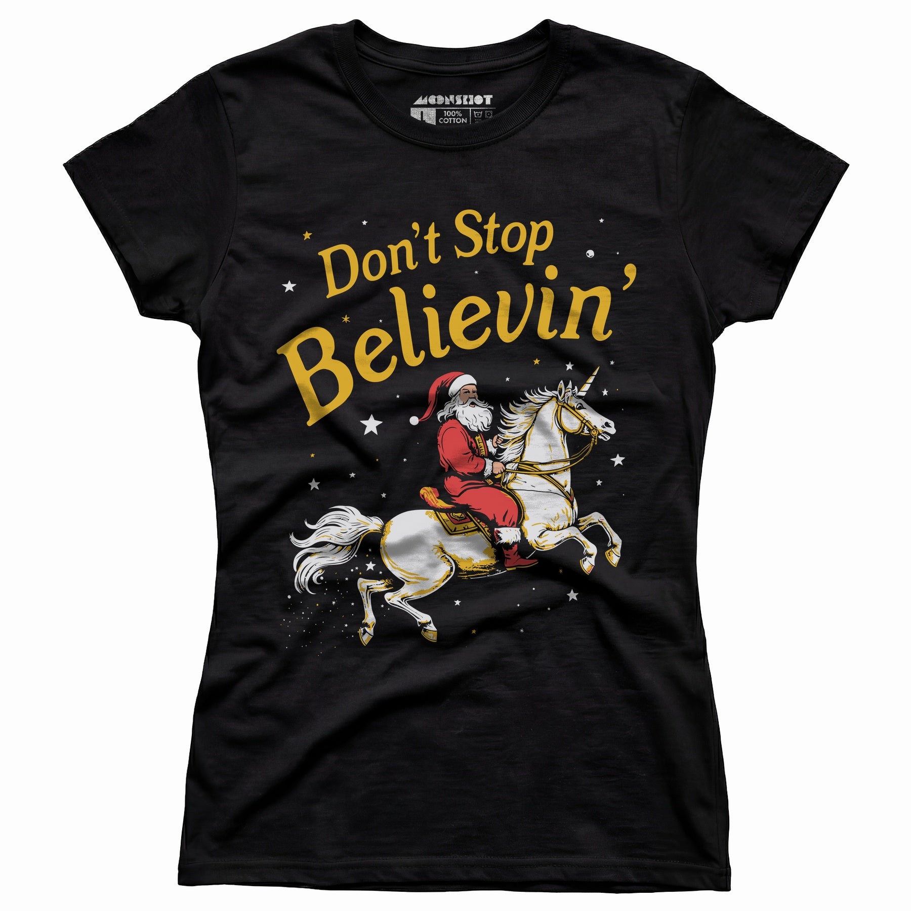 Don't Stop Believin' Santa Unicorn - Women's T-Shirt