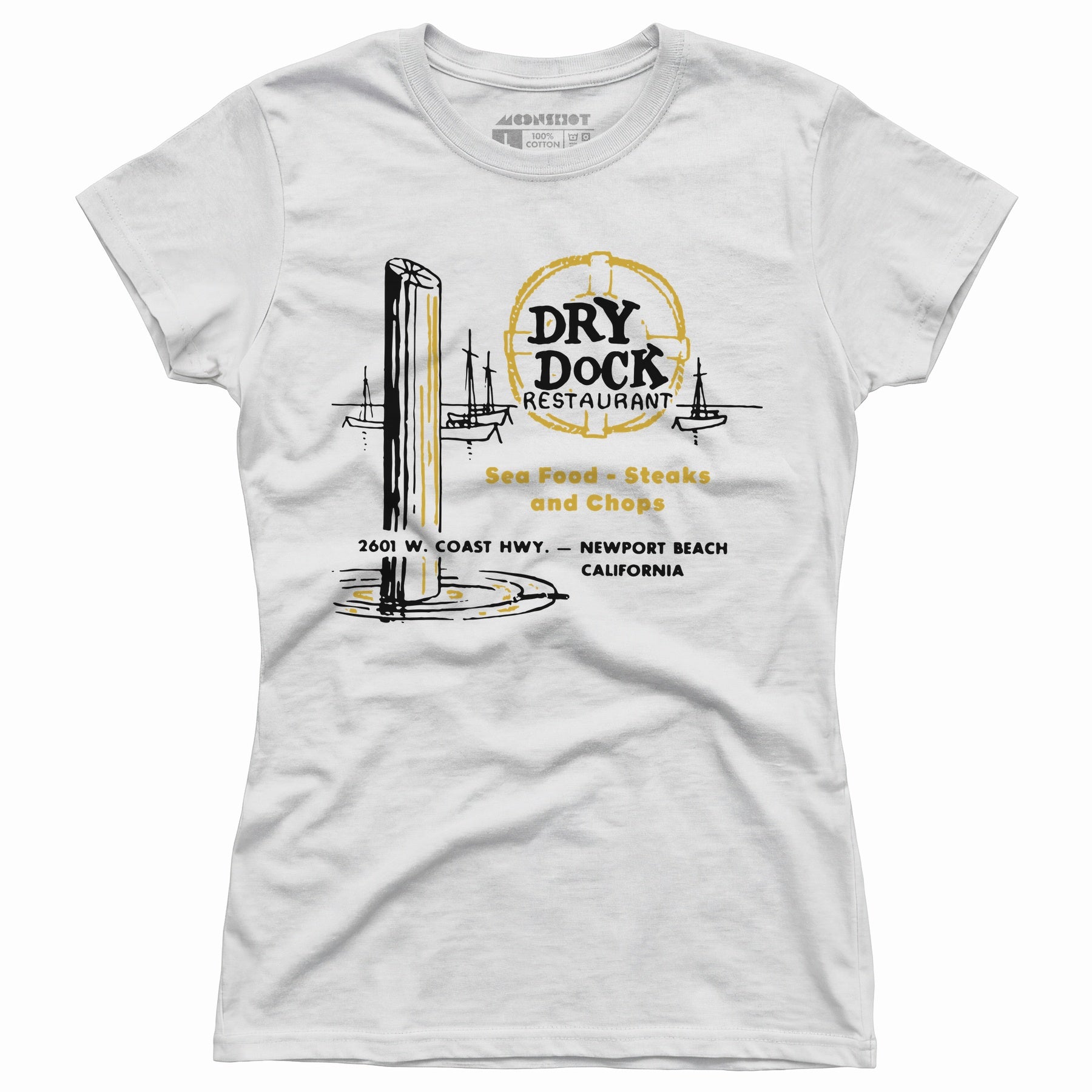 Dry Dock - Newport Beach, CA - Vintage Restaurant - Women's T-Shirt