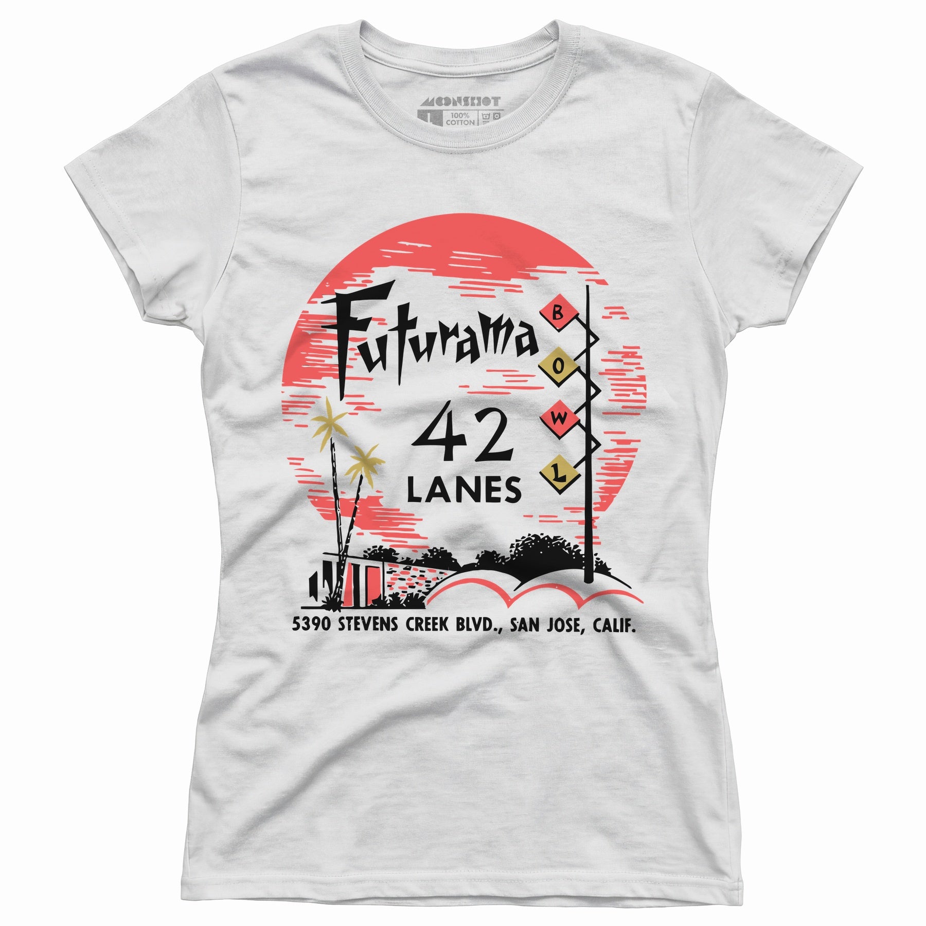 Futurama Lanes - San Jose, CA - Vintage Bowling Alley - Women's T-Shirt