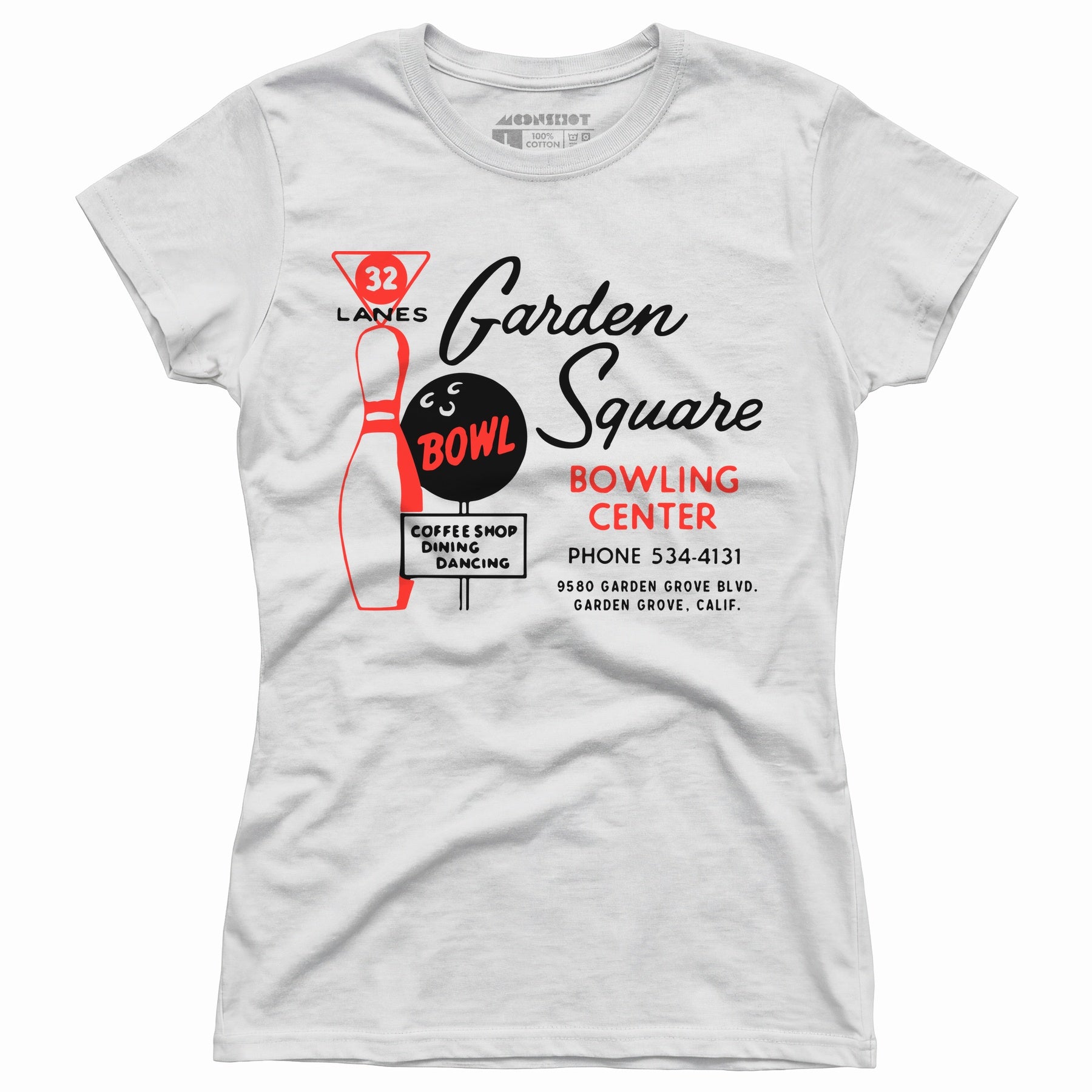 Garden Square Lanes - Garden Grove, CA - Vintage Bowling Alley - Women's T-Shirt