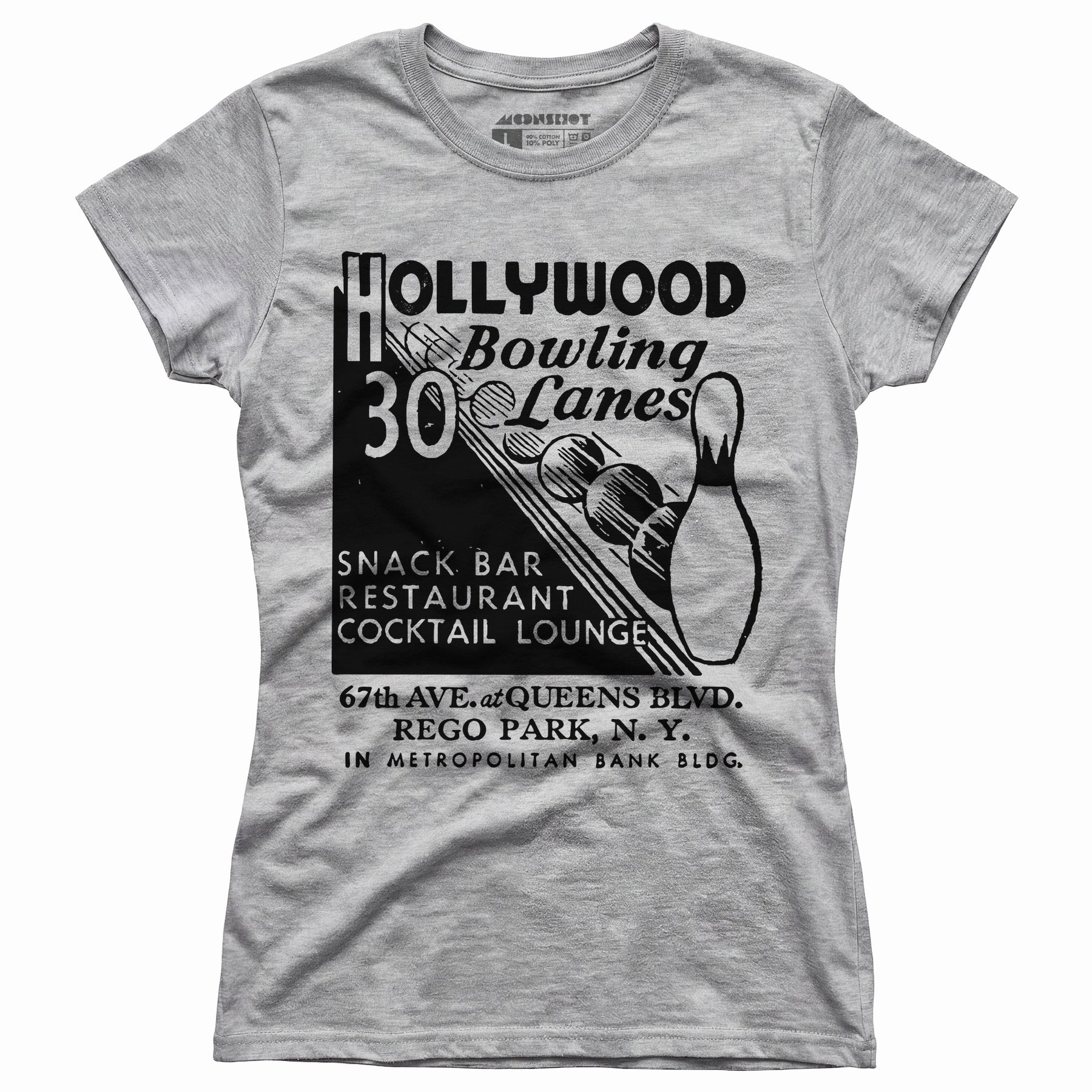 Hollywood Bowling Lanes - Rego Park, NY - Vintage Bowling Alley - Women's T-Shirt