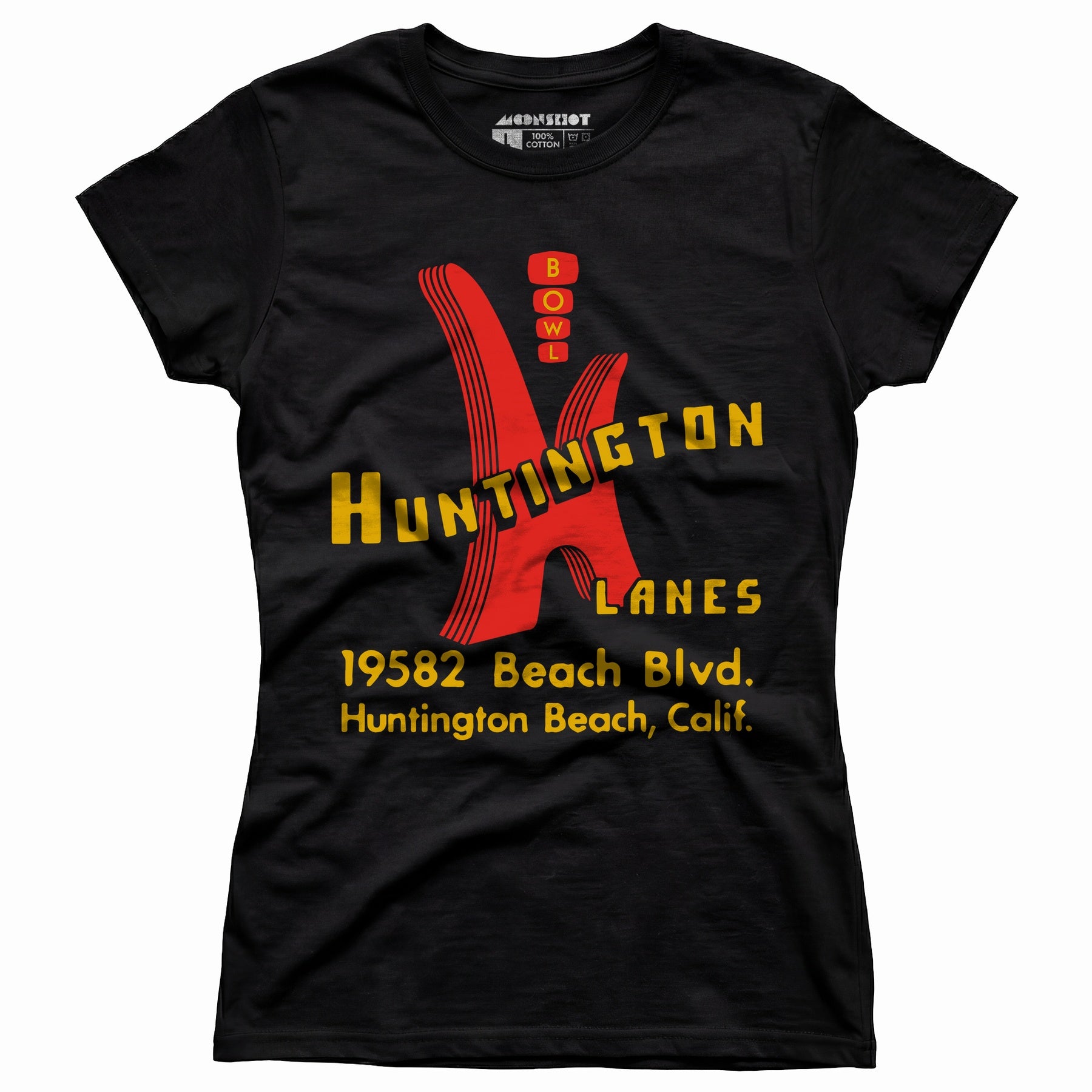 Huntington Lanes - Huntington Beach, CA - Vintage Bowling Alley - Women's T-Shirt