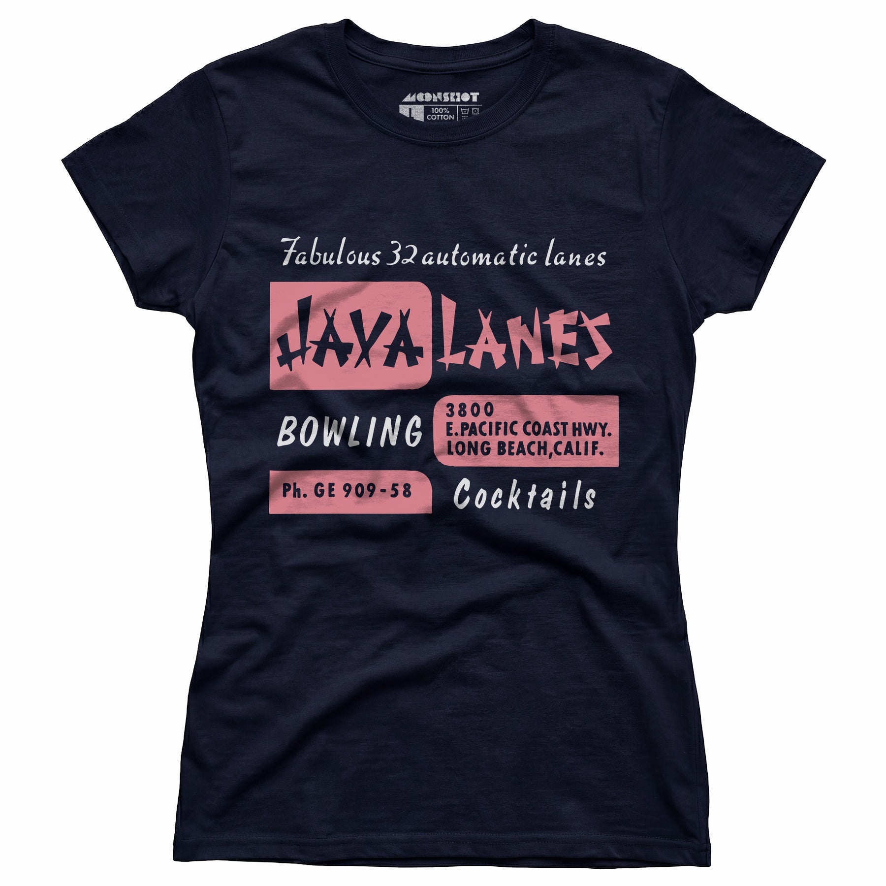 Java Lanes - Long Beach, CA - Vintage Bowling Alley - Women's T-Shirt