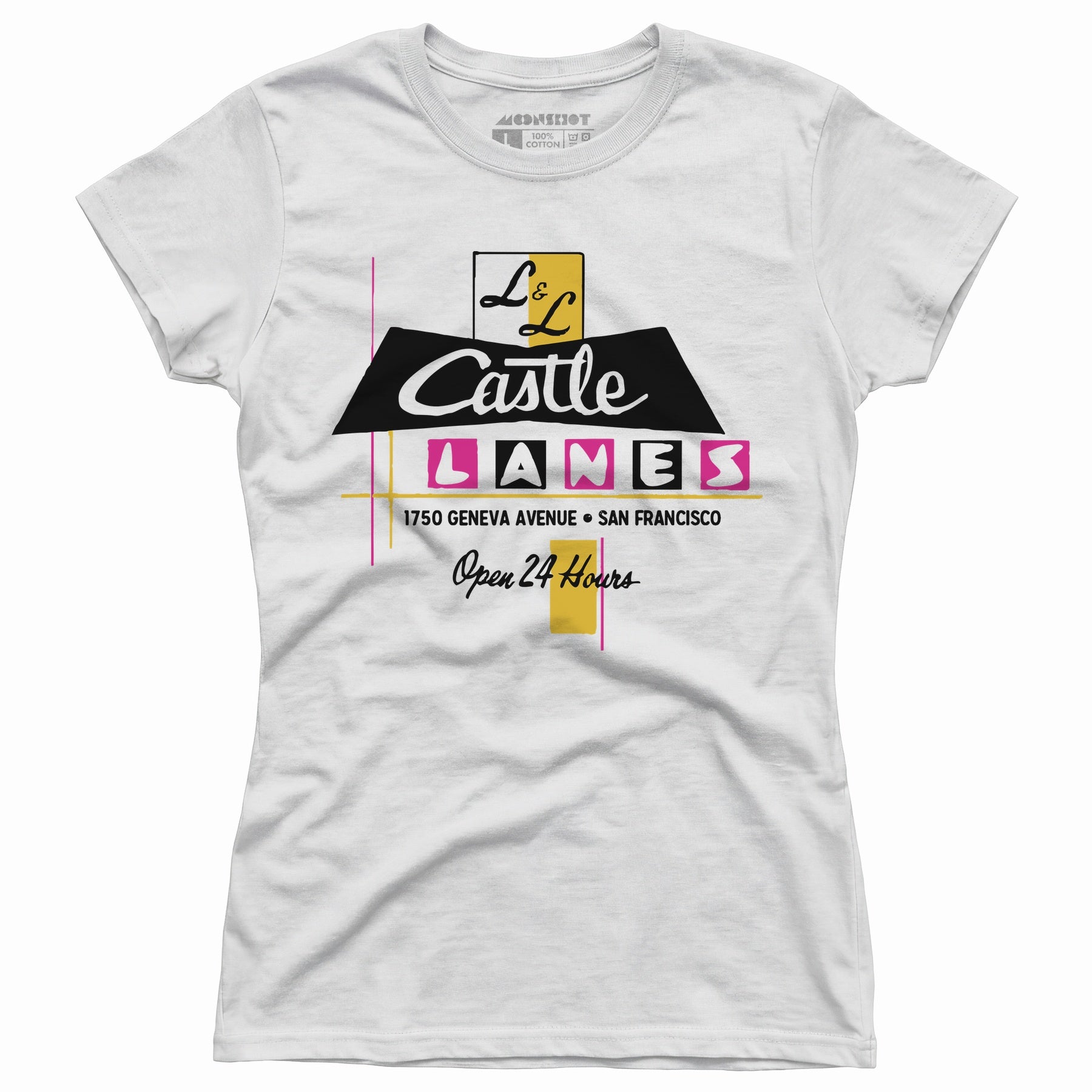 L & L Castle Lanes - San Francisco, CA - Vintage Bowling Alley - Women's T-Shirt