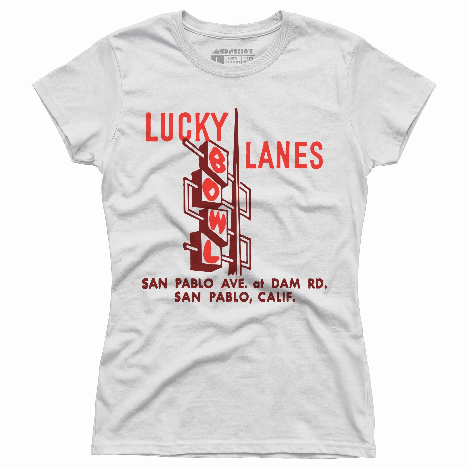 Lucky Lanes - San Pablo, CA - Vintage Bowling Alley - Women's T-Shirt