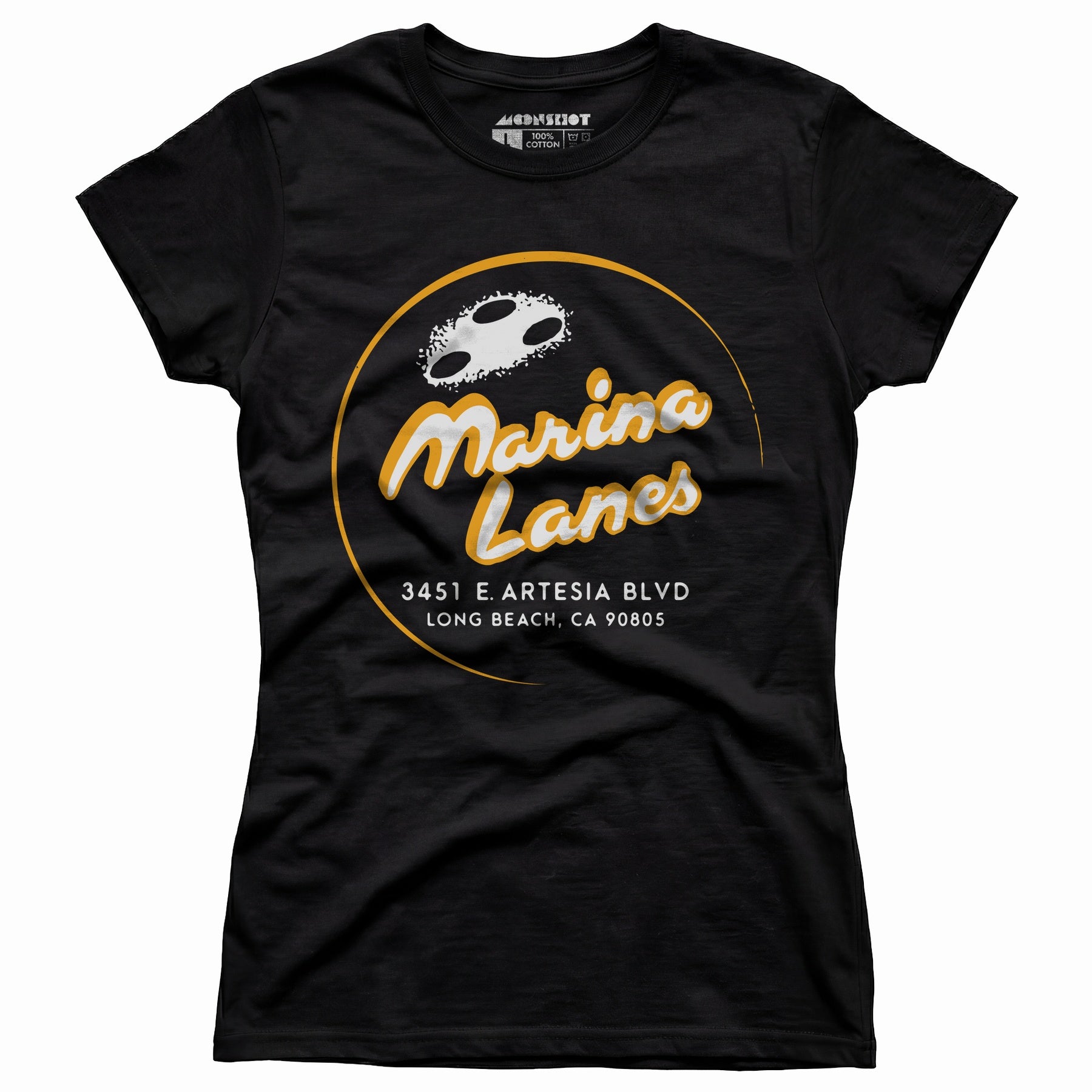 Marina Lanes - Long Beach, CA - Vintage Bowling Alley - Women's T-Shirt