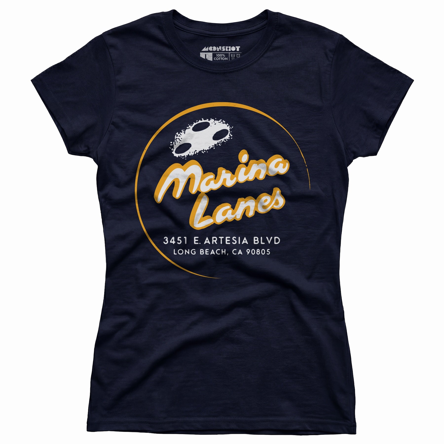 Marina Lanes - Long Beach, CA - Vintage Bowling Alley - Women's T-Shirt