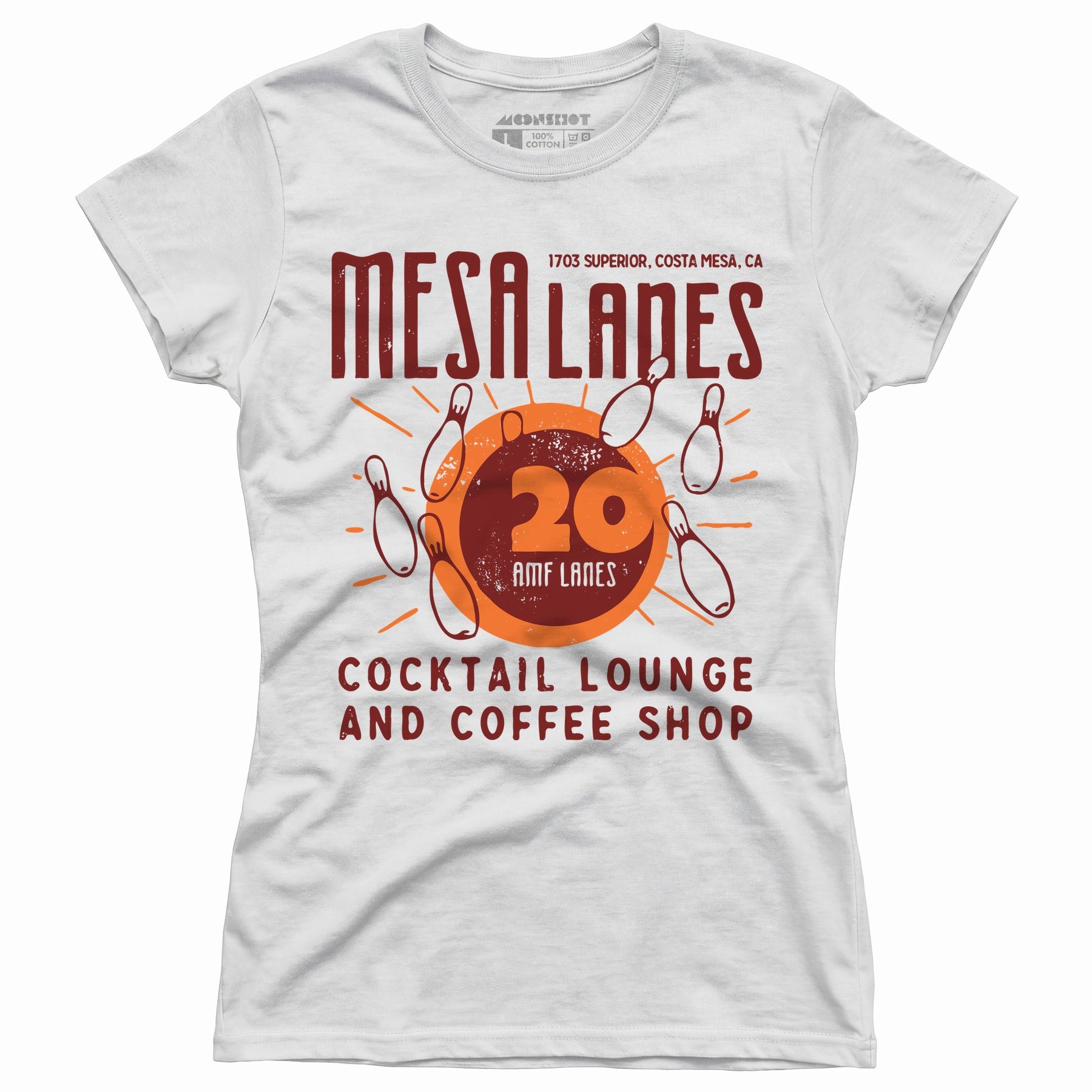 Mesa Lanes - Costa Mesa, CA - Vintage Bowling Alley - Women's T-Shirt