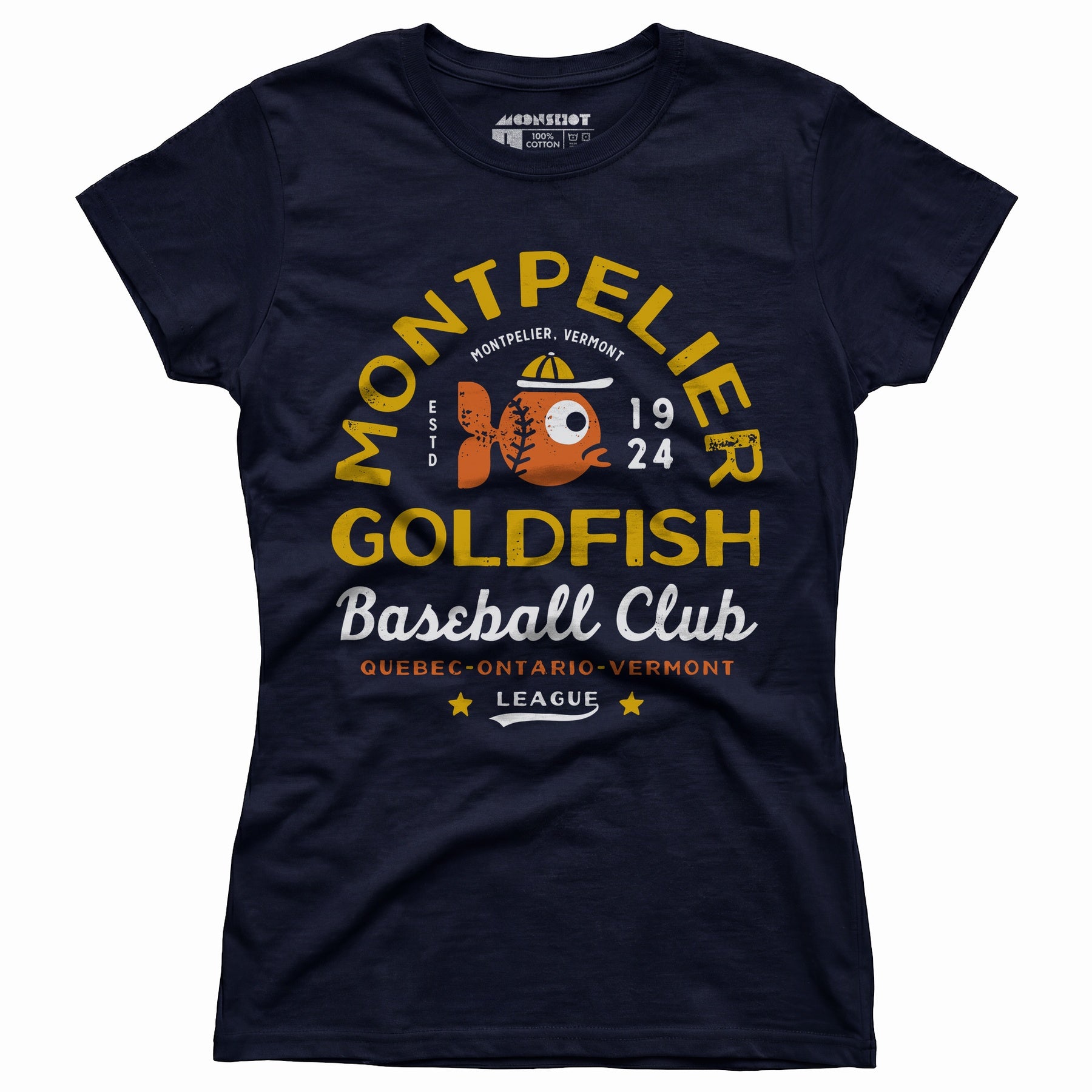 Montpelier Goldfish - Vermont - Vintage Defunct Baseball Teams - Women's T-Shirt