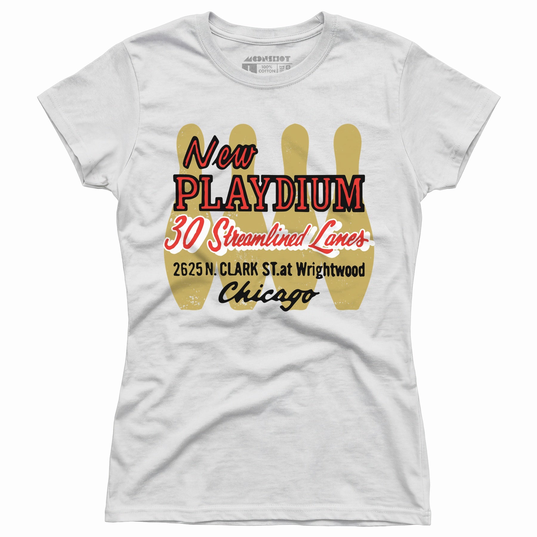 New Playdium - Chicago, IL - Vintage Bowling Alley - Women's T-Shirt