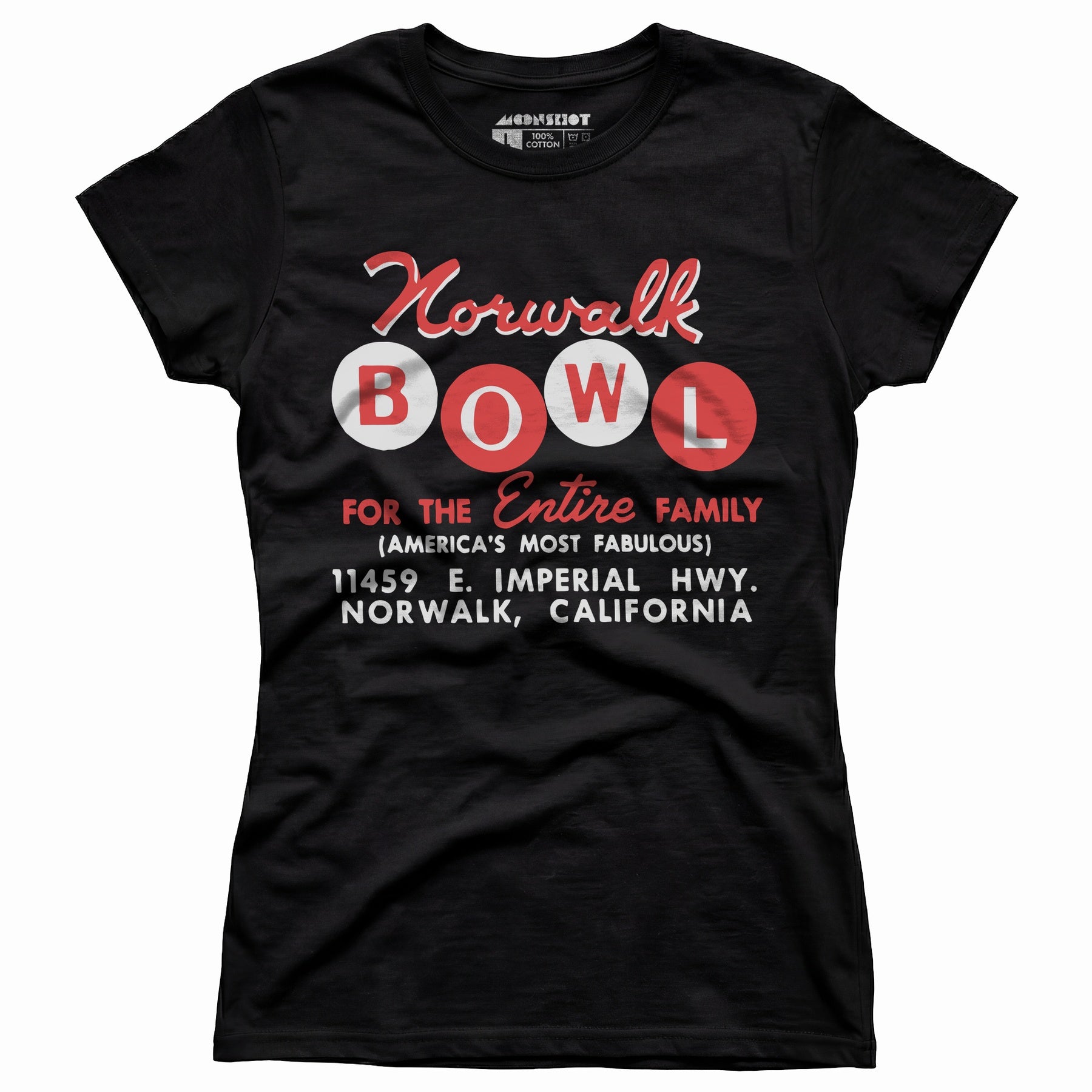 Norwalk Bowl - Norwalk, CA - Vintage Bowling Alley - Women's T-Shirt