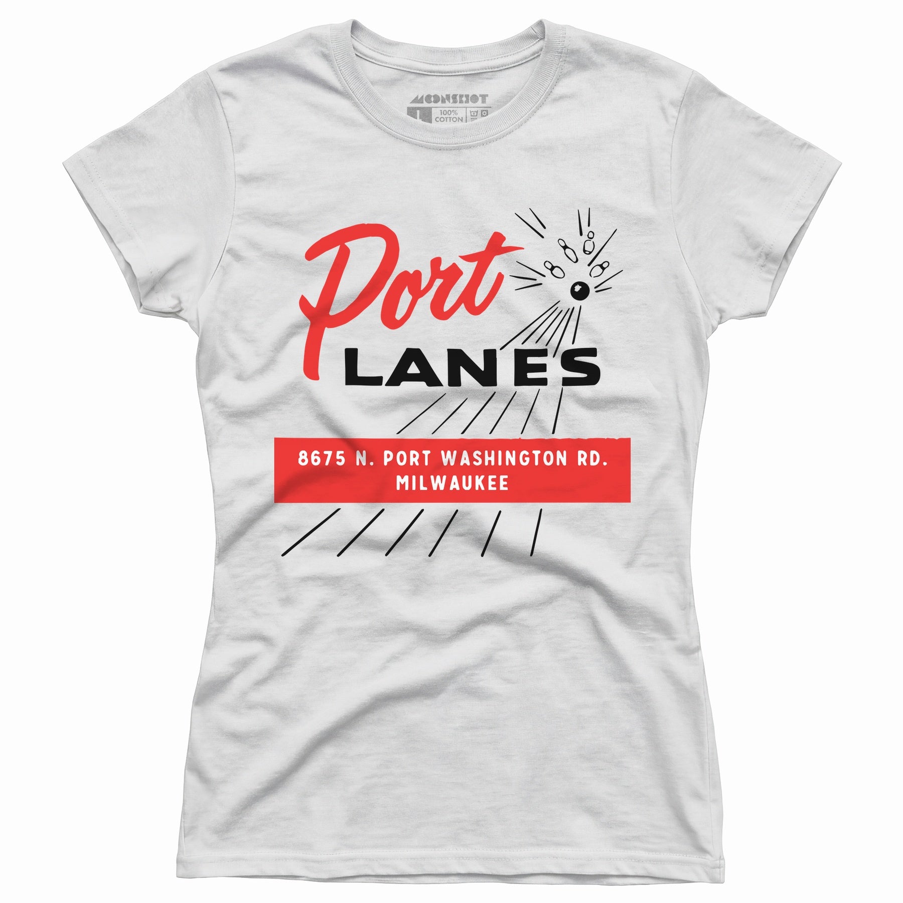 Port Lanes - Milwaukee, WI - Vintage Bowling Alley - Women's T-Shirt