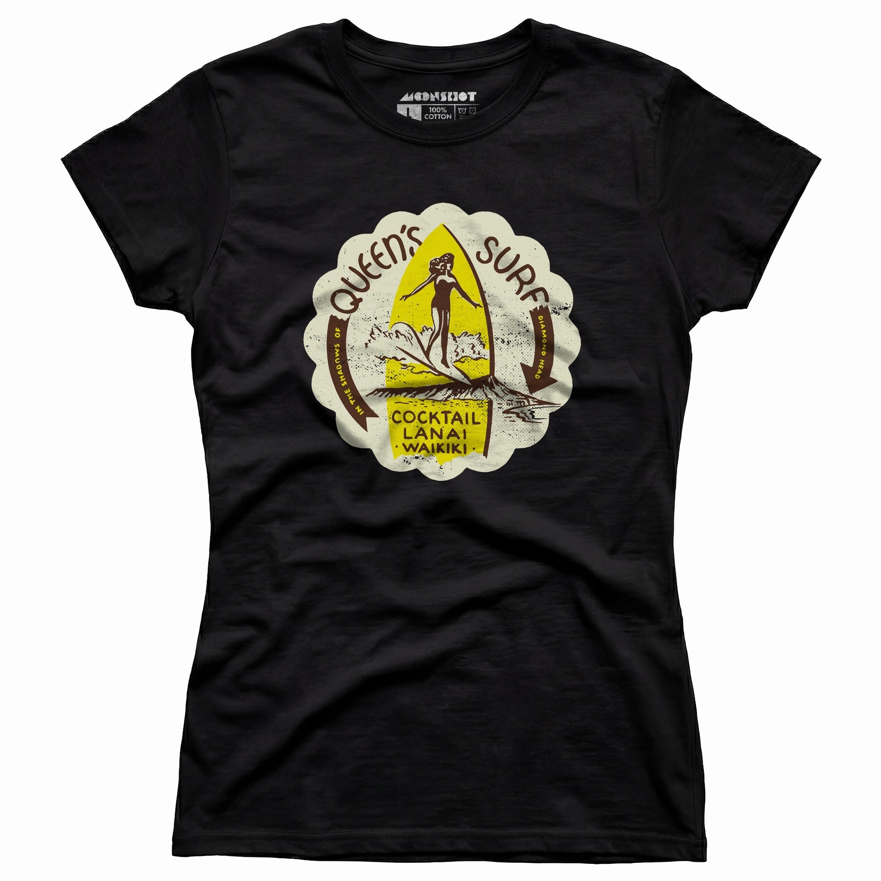 Queen's Surf - Waikiki, HI - Vintage Tiki Bar - Women's T-Shirt