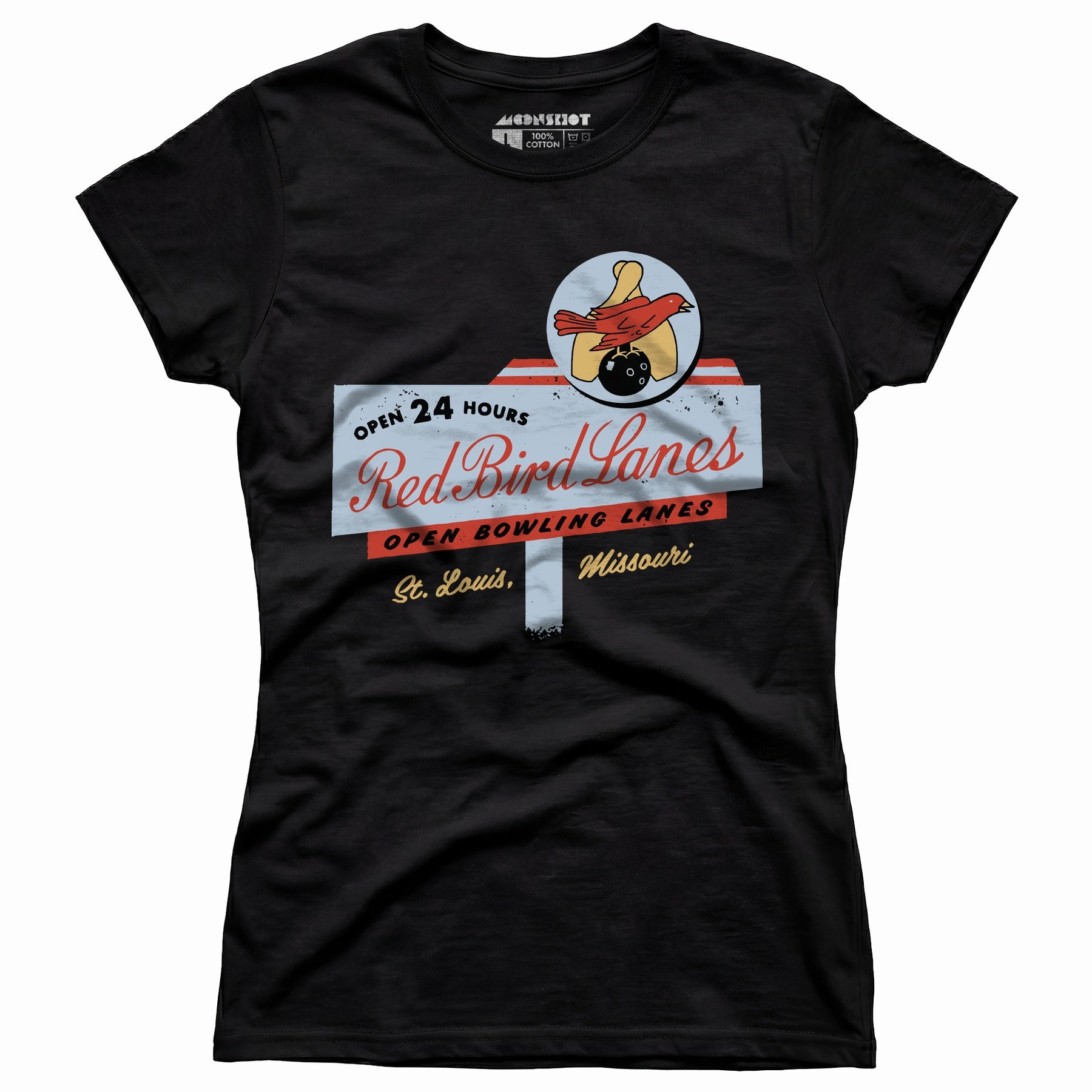 Red Bird Lanes v2 - St. Louis, MO - Vintage Bowling Alley - Women's T-Shirt
