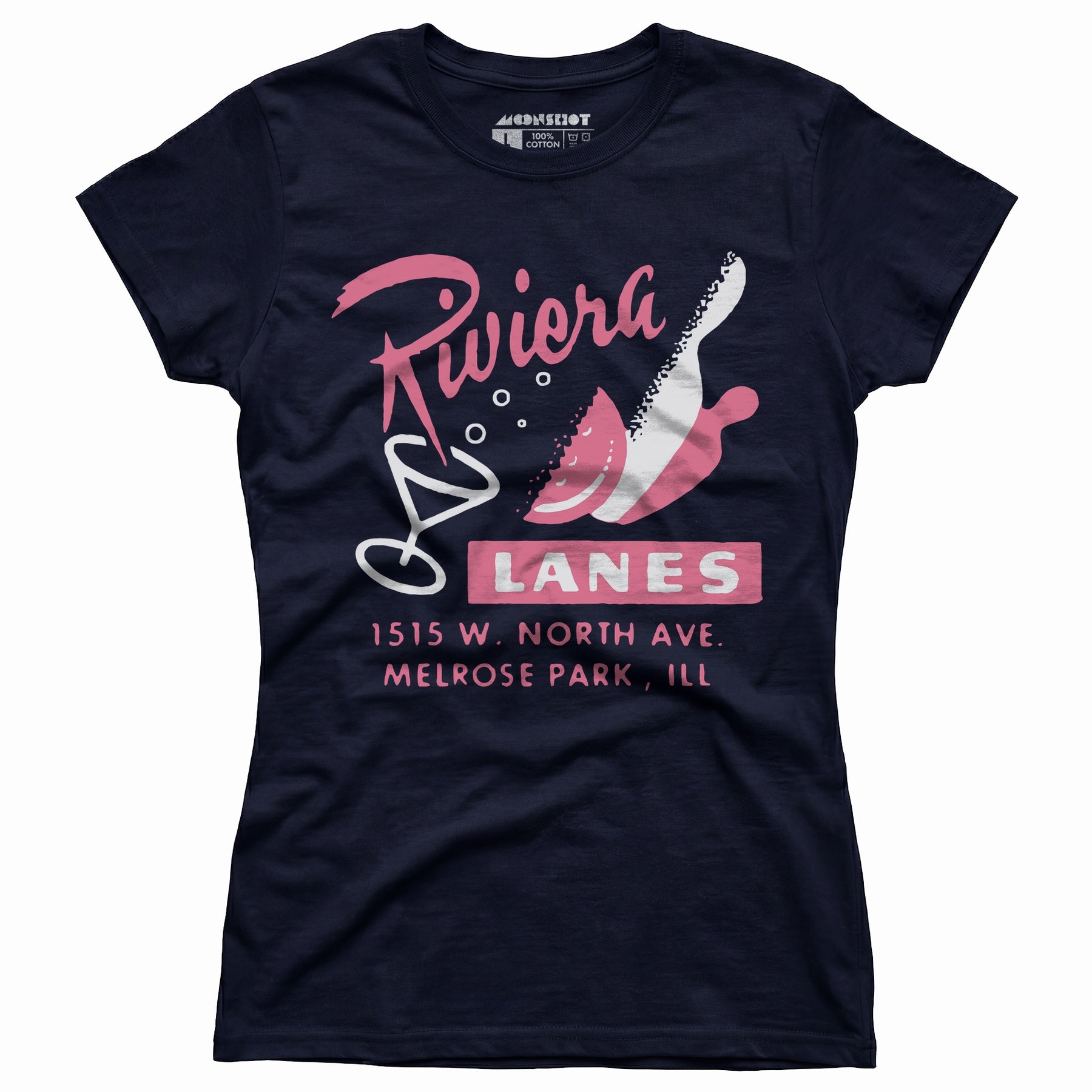 Riviera Lanes - Melrose Park, IL - Vintage Bowling Alley - Women's T-Shirt