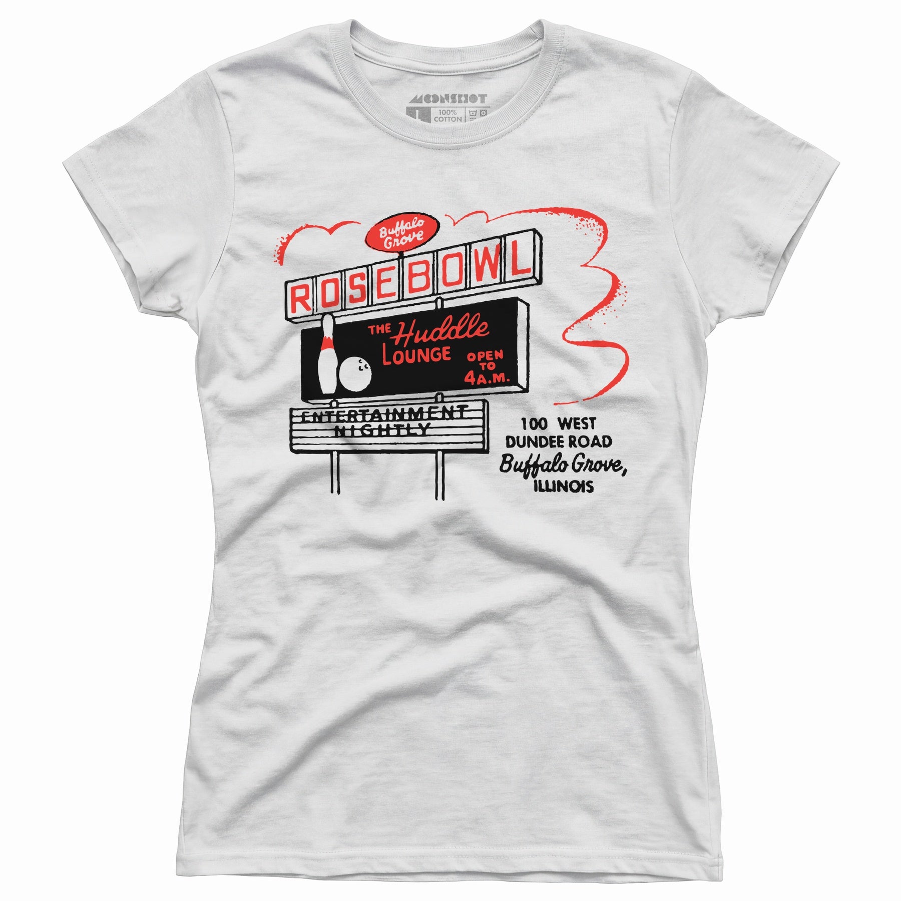 Rose Bowl - Buffalo Grove, IL - Vintage Bowling Alley - Women's T-Shirt