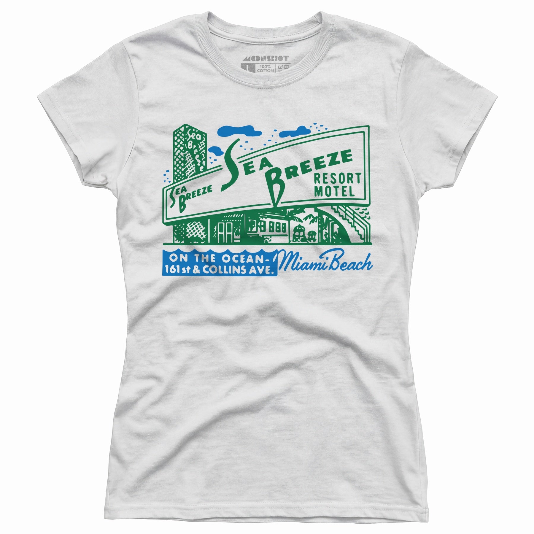 Sea Breeze - Miami, FL - Vintage Motel - Women's T-Shirt