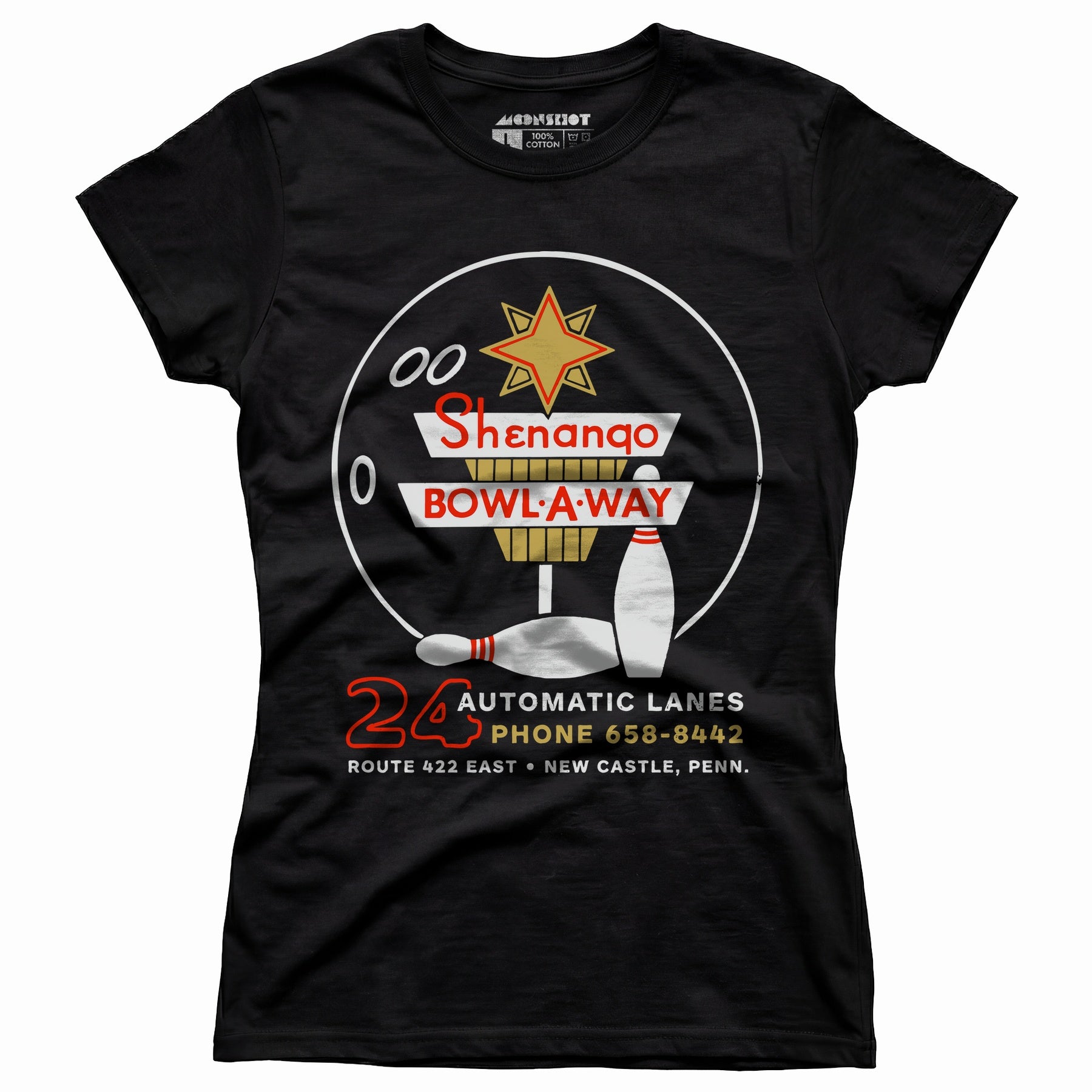 Shenango Bowl-a-Way - New Castle, PA - Vintage Bowling Alley - Women's T-Shirt