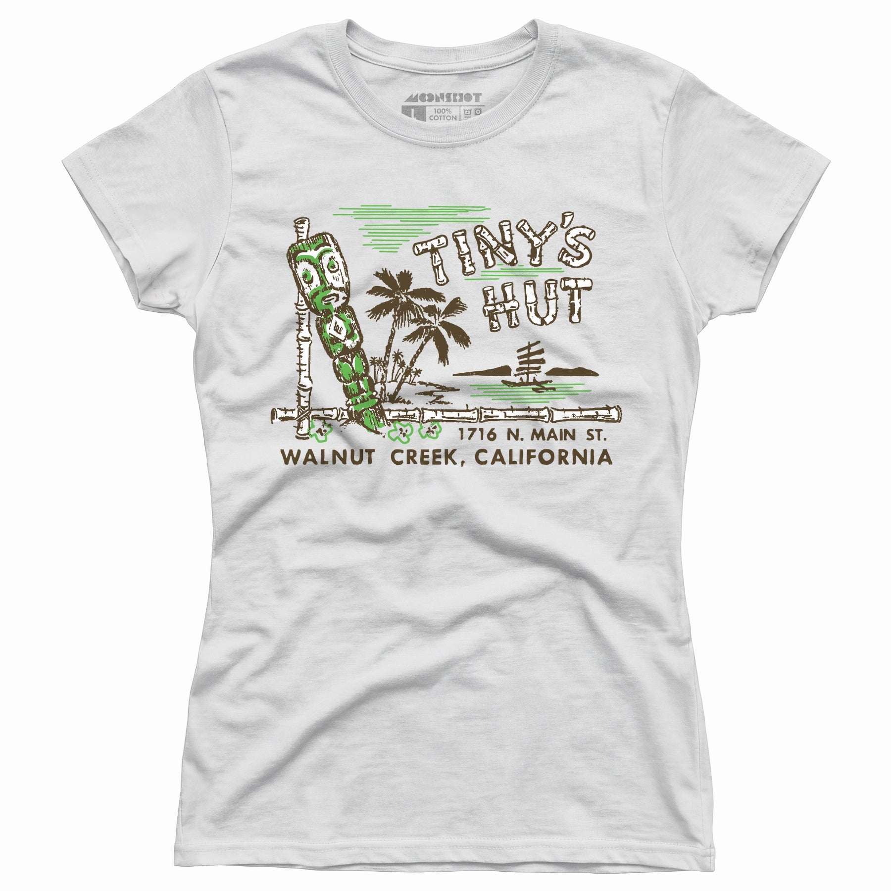 Tiny's Hut - Walnut Creek, CA - Vintage Tiki Bar - Women's T-Shirt