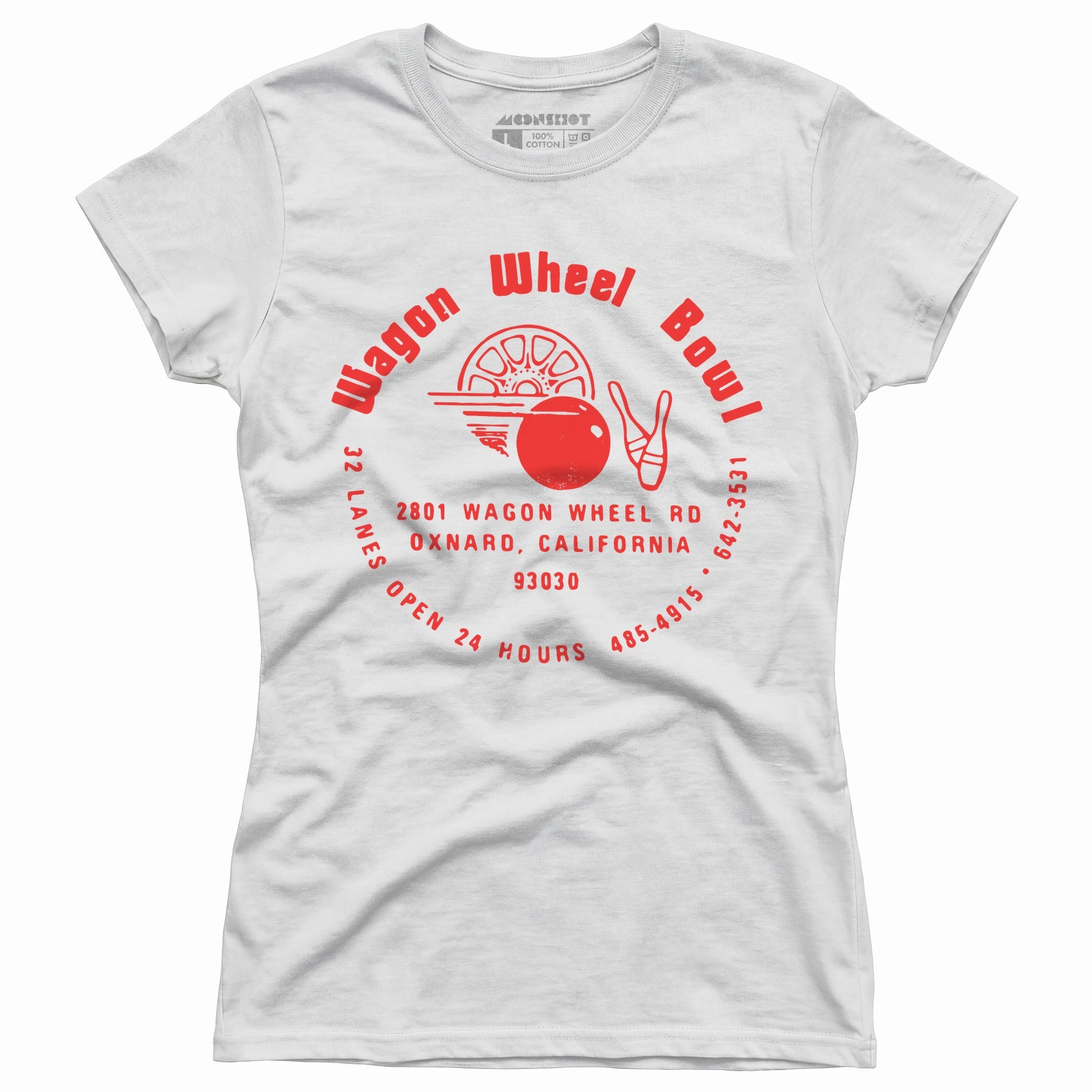 Wagon Wheel Bowl - Oxnard, CA - Vintage Bowling Alley - Women's T-Shirt