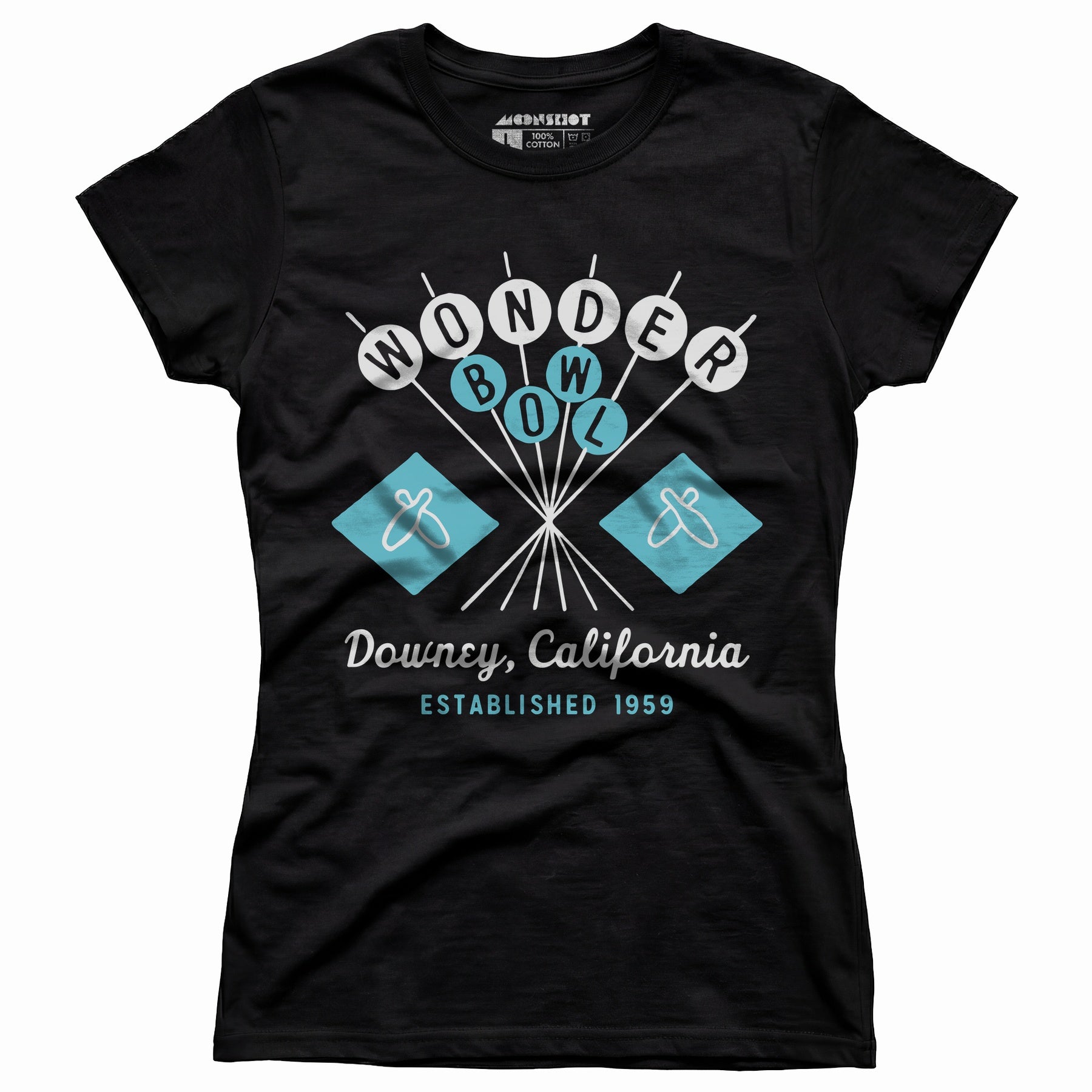 Wonder Bowl - Downey, CA - Vintage Bowling Alley - Women's T-Shirt