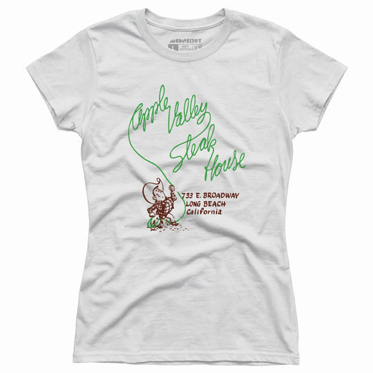 Apple Valley Steak House - Long Beach, CA - Vintage Restaurant - Women's T-Shirt