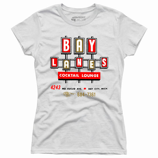 Bay Lanes - Bay City, MI - Vintage Bowling Alley - Women's T-Shirt
