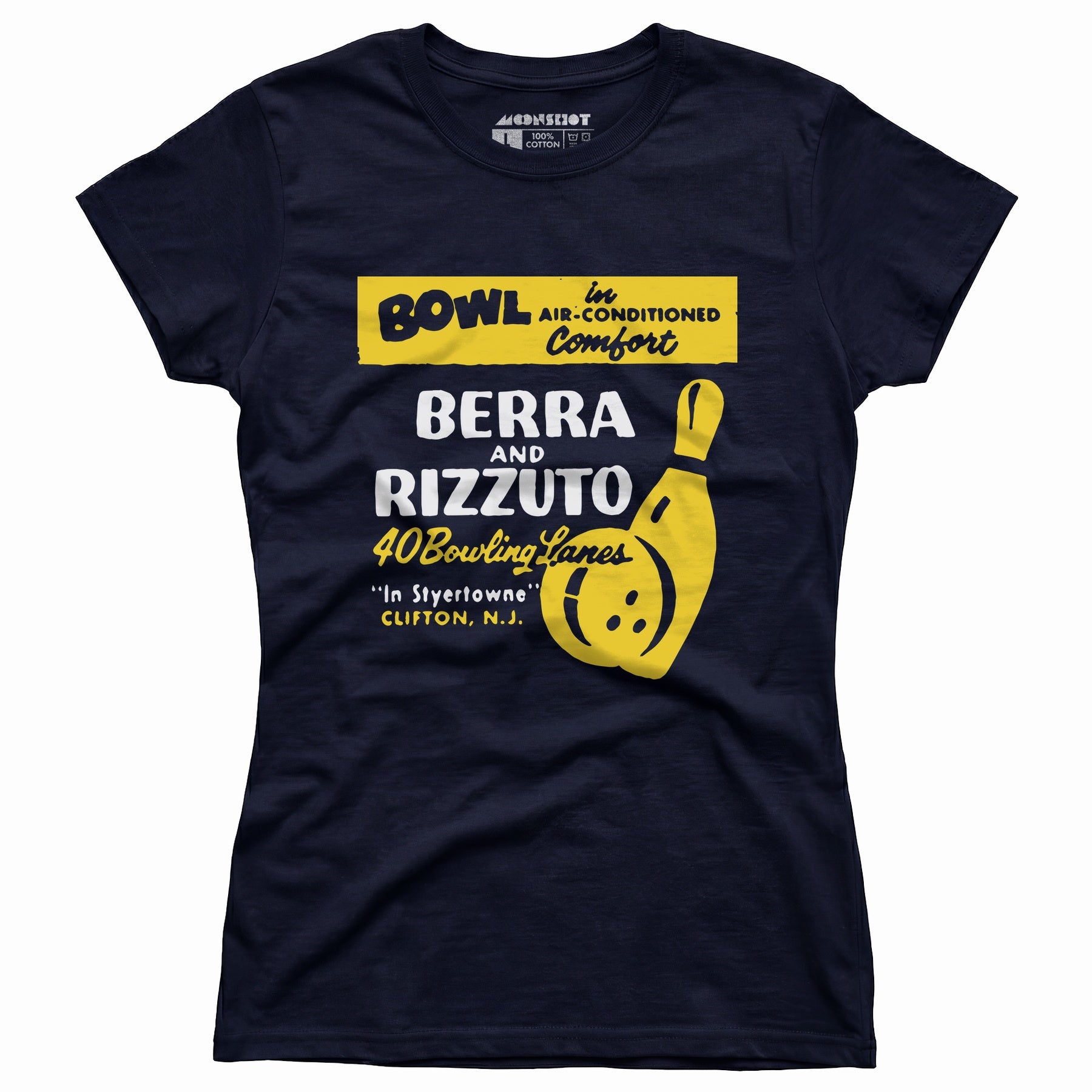 Berra and Rizzuto - Clifton, NJ - Vintage Bowling Alley - Women's T-Shirt