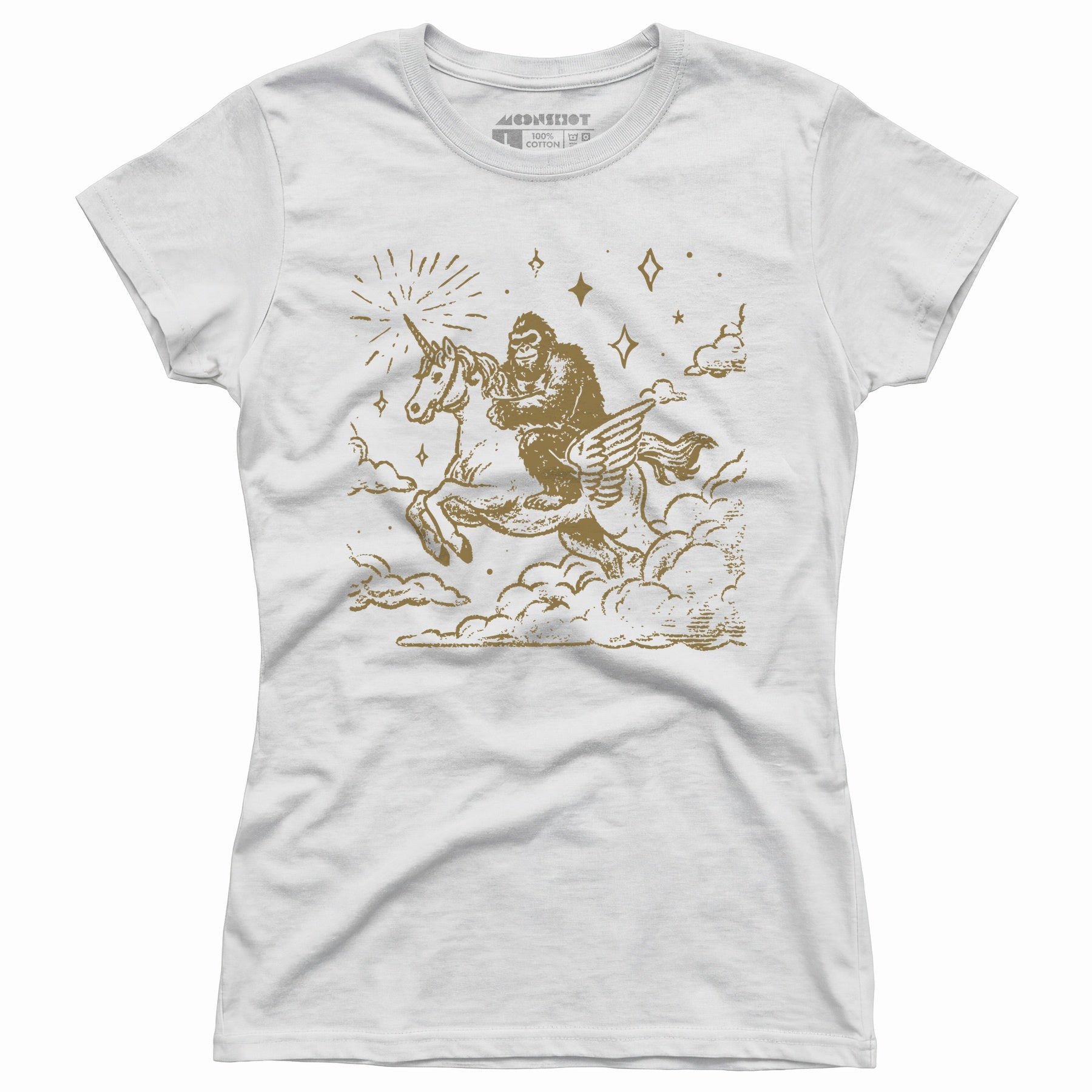 Bigfoot Riding On a Unicorn - Women's T-Shirt