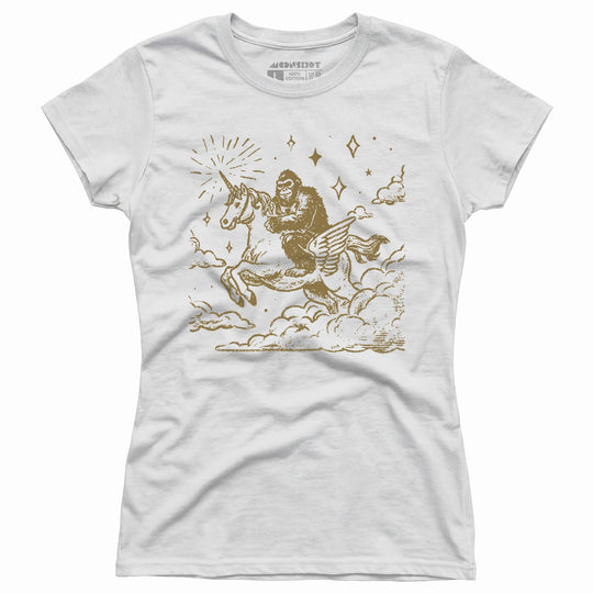 Bigfoot Riding On a Unicorn - Women's T-Shirt