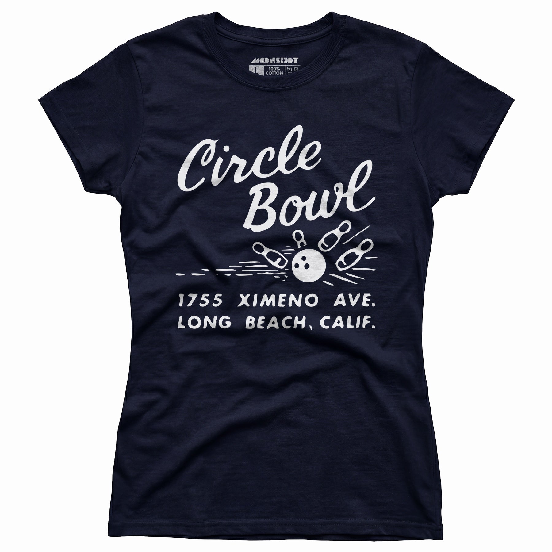 Circle Bowl - Long Beach, CA - Vintage Bowling Alley - Women's T-Shirt