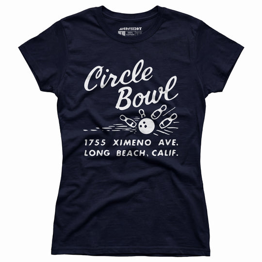 Circle Bowl - Long Beach, CA - Vintage Bowling Alley - Women's T-Shirt