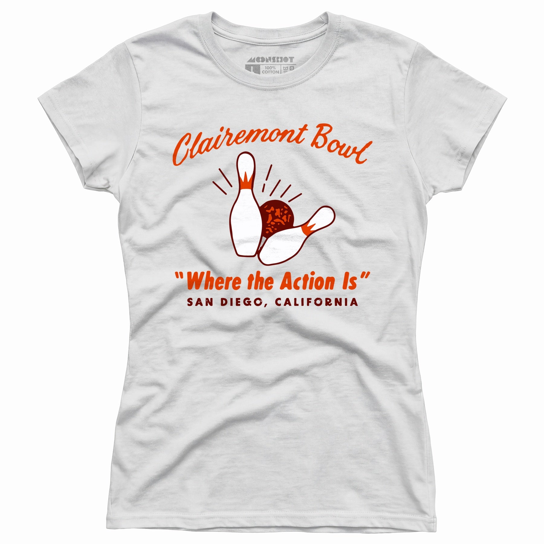 Clairemont Bowl - San Diego, CA - Vintage Bowling Alley - Women's T-Shirt