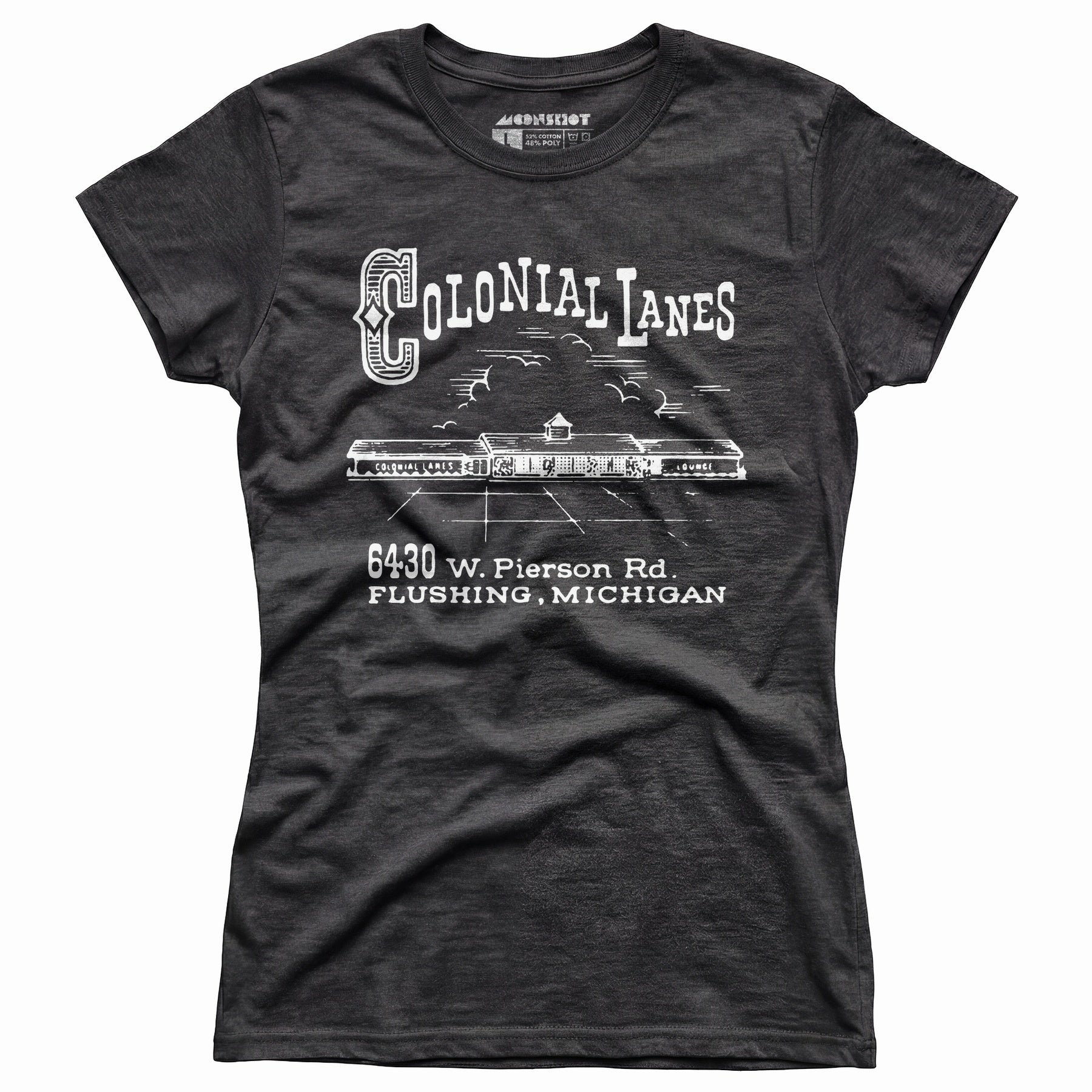 Colonial Lanes - Flushing, MI - Vintage Bowling Alley - Women's T-Shirt
