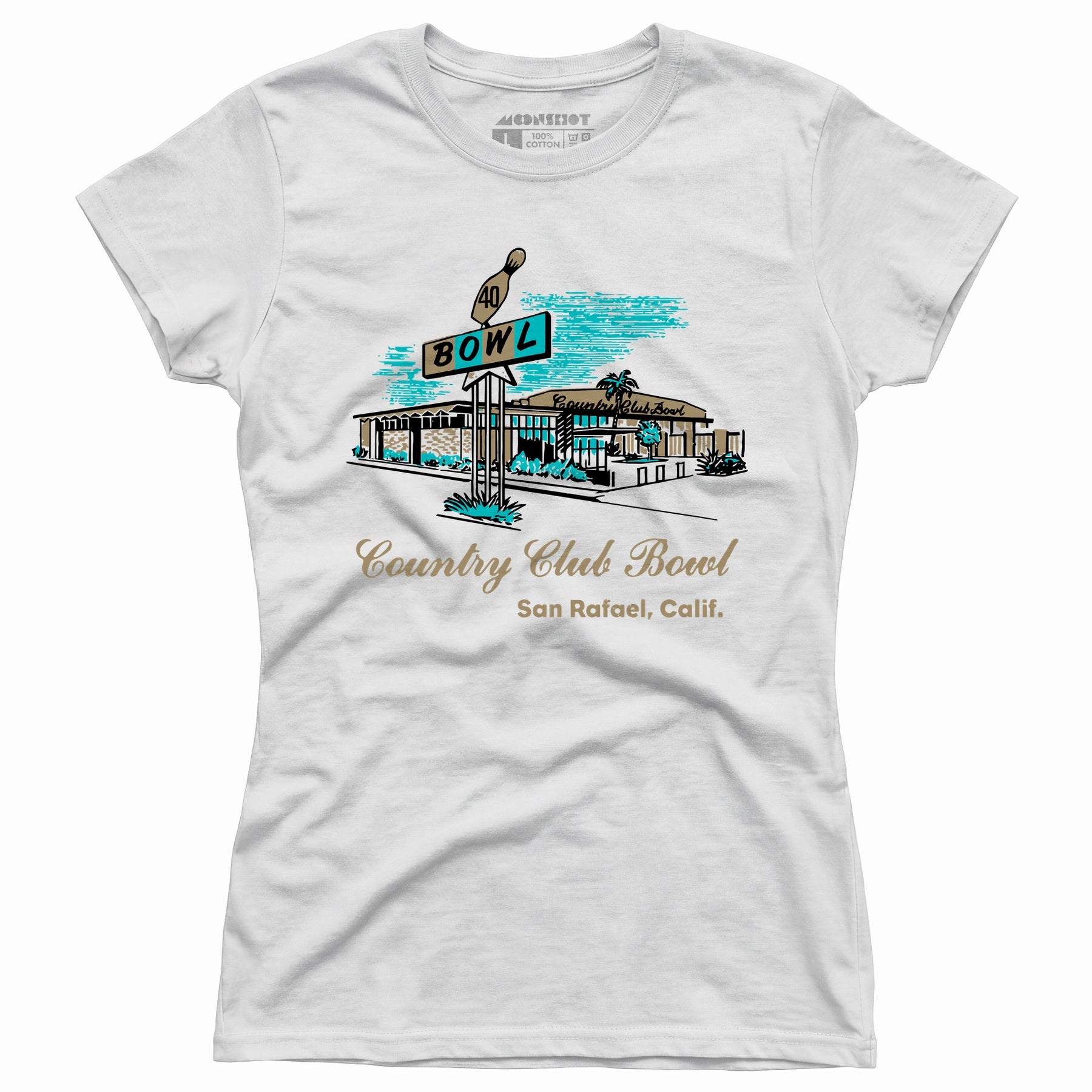 Country Club Bowl - San Rafael, CA - Vintage Bowling Alley - Women's T-Shirt