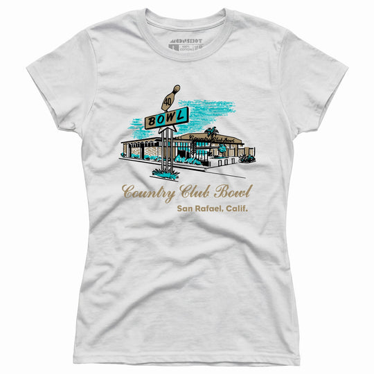 Country Club Bowl - San Rafael, CA - Vintage Bowling Alley - Women's T-Shirt