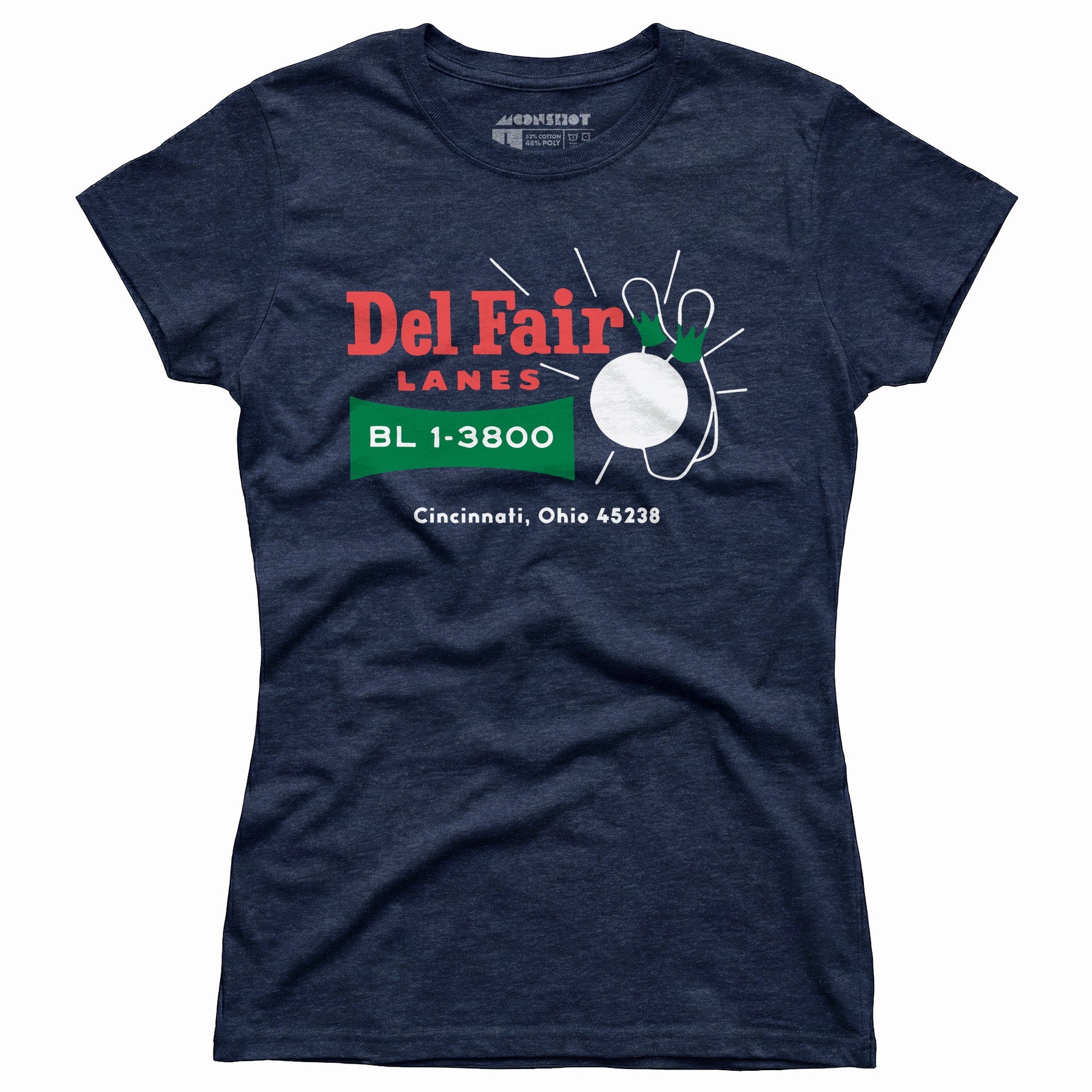 Del Fair Lanes v2 - Cincinnati, OH - Vintage Bowling Alley - Women's T-Shirt